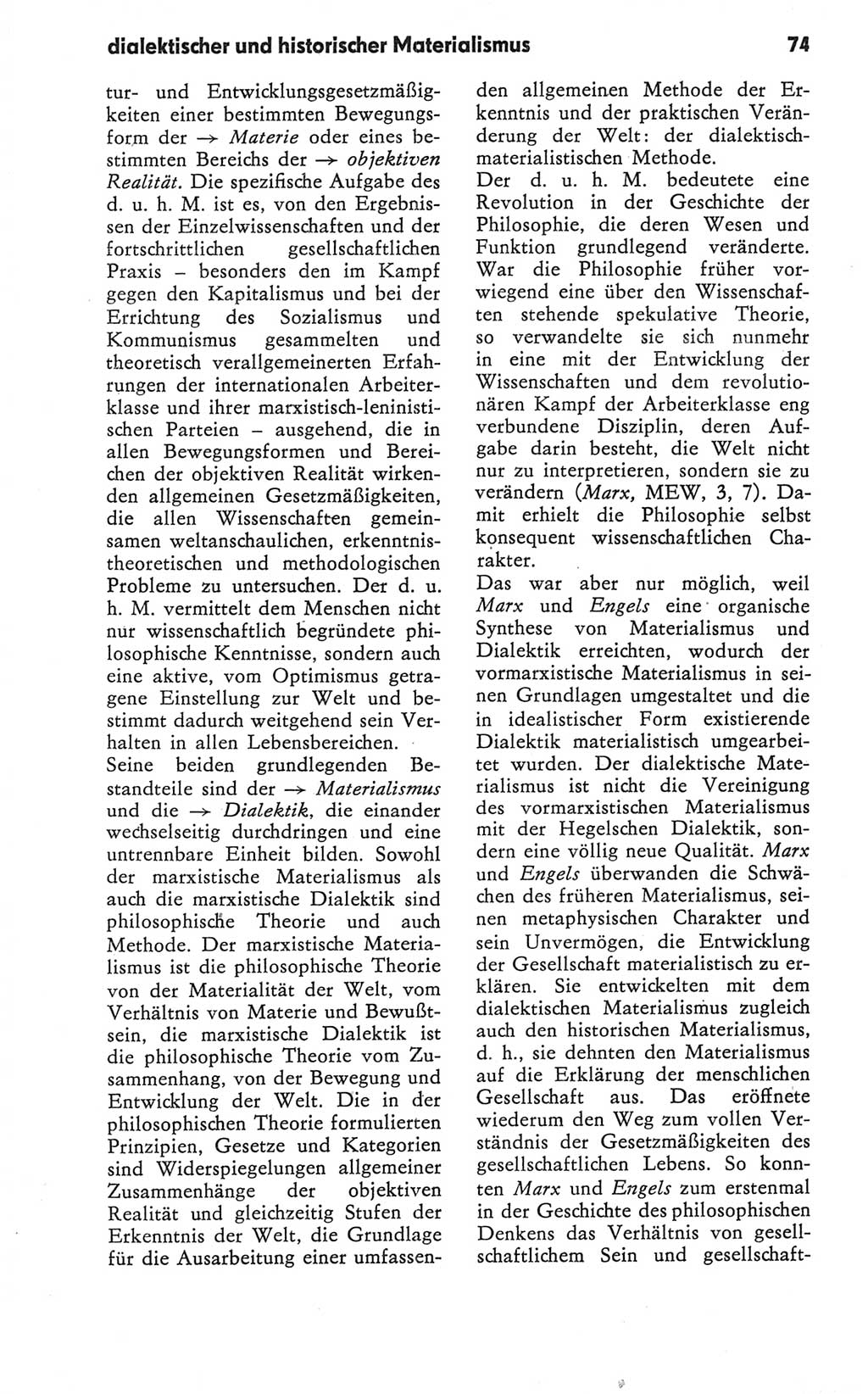 Kleines Wörterbuch der marxistisch-leninistischen Philosophie [Deutsche Demokratische Republik (DDR)] 1979, Seite 74 (Kl. Wb. ML Phil. DDR 1979, S. 74)
