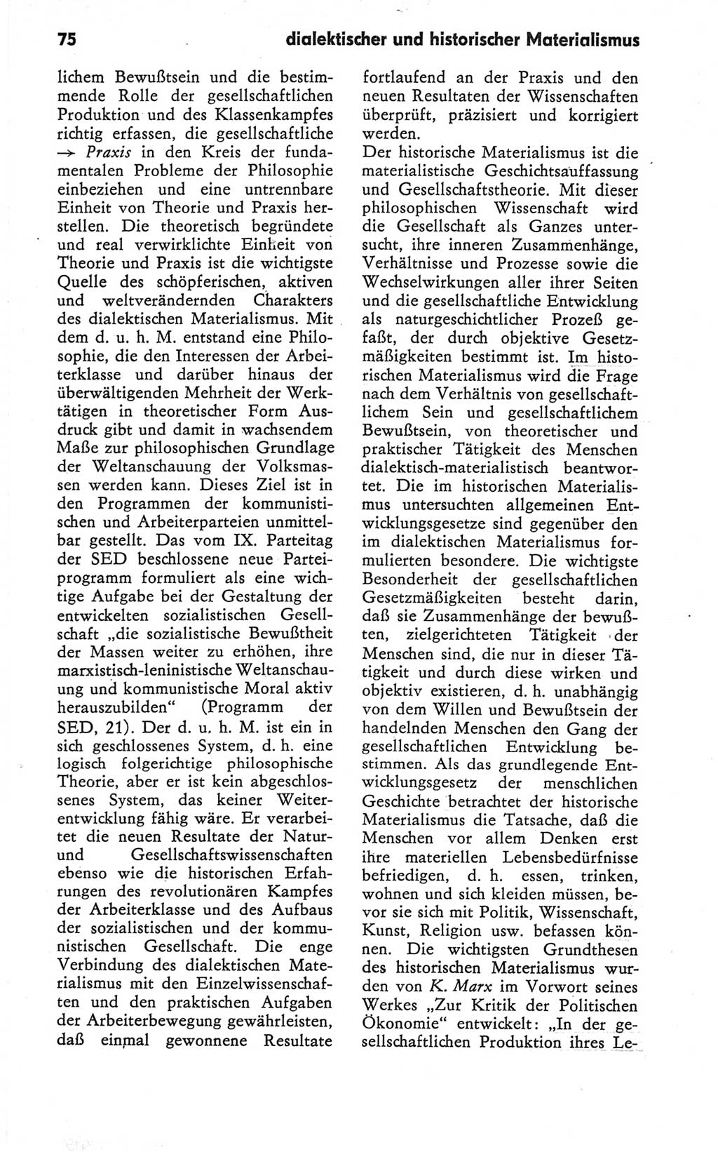 Kleines Wörterbuch der marxistisch-leninistischen Philosophie [Deutsche Demokratische Republik (DDR)] 1979, Seite 75 (Kl. Wb. ML Phil. DDR 1979, S. 75)