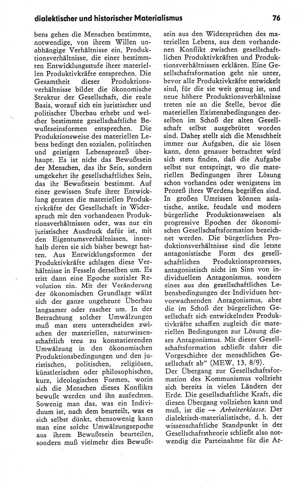 Kleines Wörterbuch der marxistisch-leninistischen Philosophie [Deutsche Demokratische Republik (DDR)] 1979, Seite 76 (Kl. Wb. ML Phil. DDR 1979, S. 76)