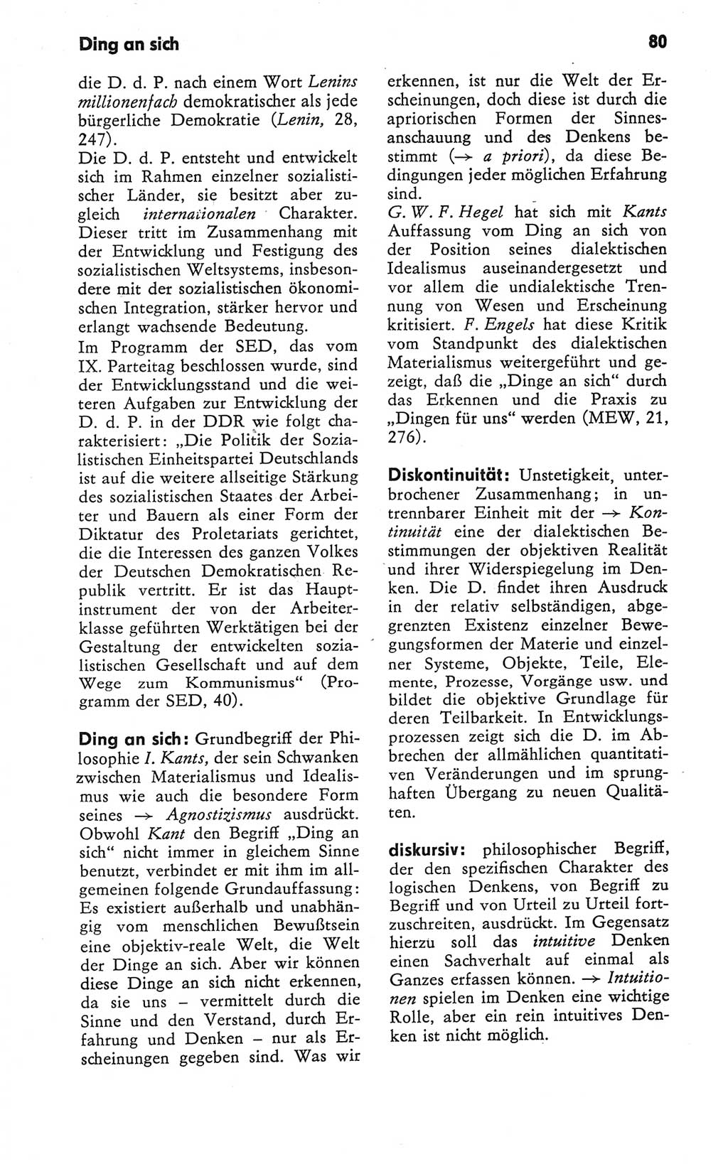 Kleines Wörterbuch der marxistisch-leninistischen Philosophie [Deutsche Demokratische Republik (DDR)] 1979, Seite 80 (Kl. Wb. ML Phil. DDR 1979, S. 80)