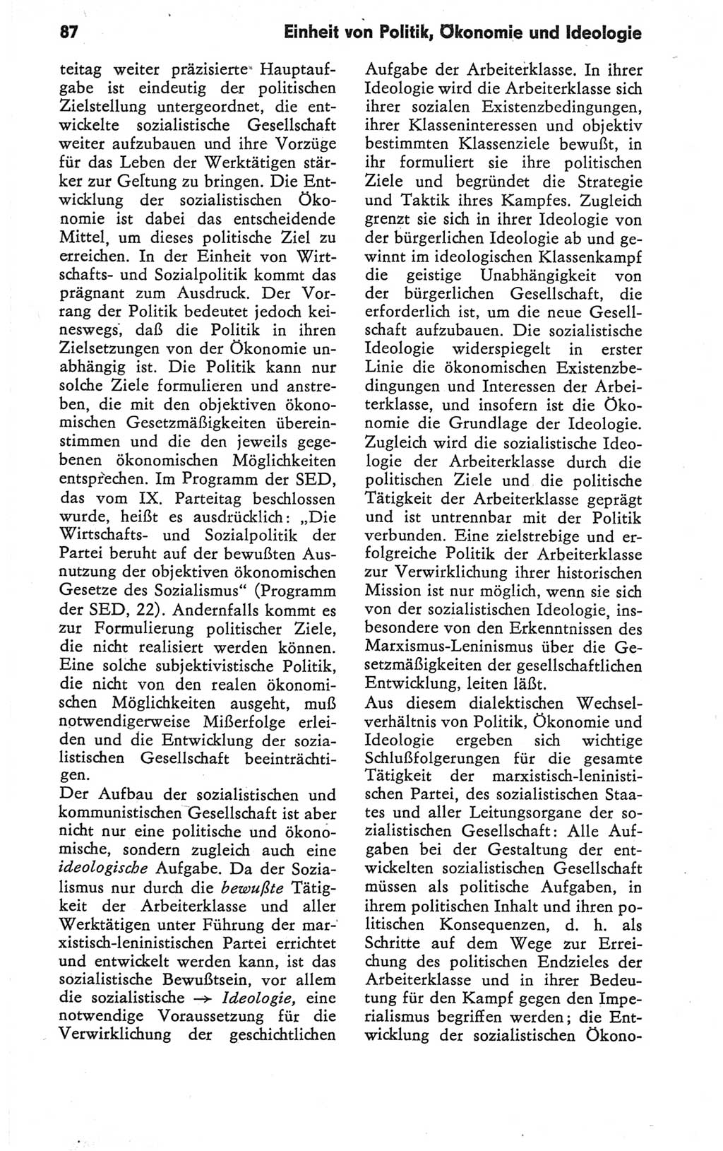 Kleines Wörterbuch der marxistisch-leninistischen Philosophie [Deutsche Demokratische Republik (DDR)] 1979, Seite 87 (Kl. Wb. ML Phil. DDR 1979, S. 87)