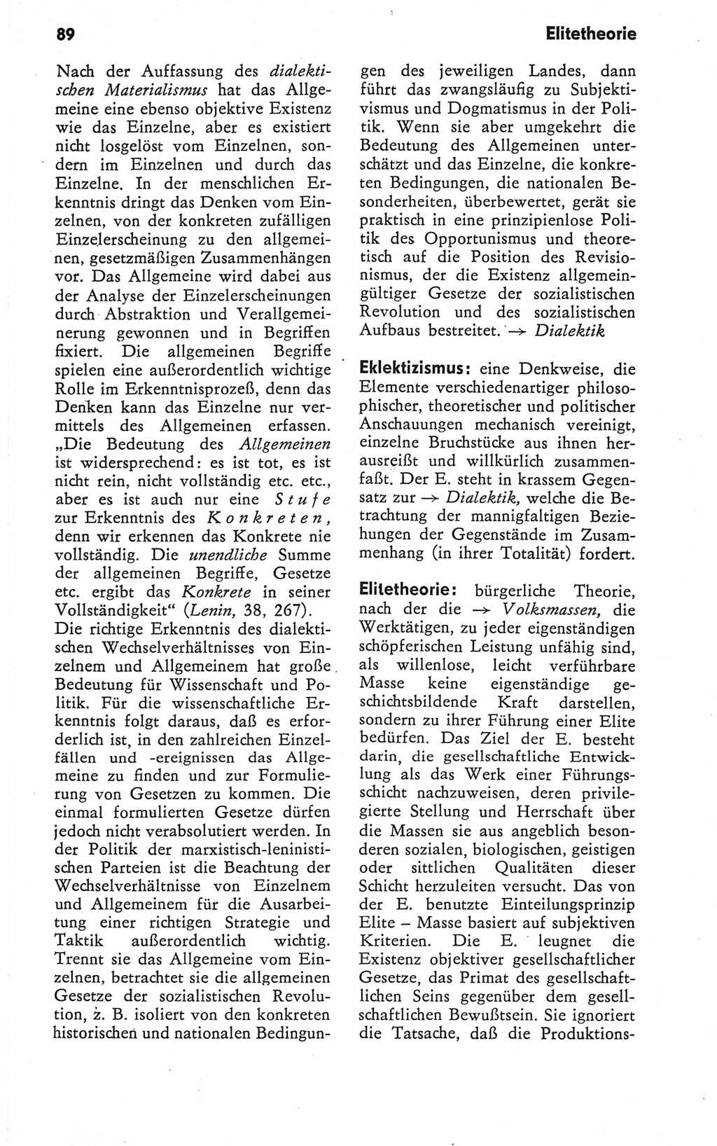 Kleines Wörterbuch der marxistisch-leninistischen Philosophie [Deutsche Demokratische Republik (DDR)] 1979, Seite 89 (Kl. Wb. ML Phil. DDR 1979, S. 89)