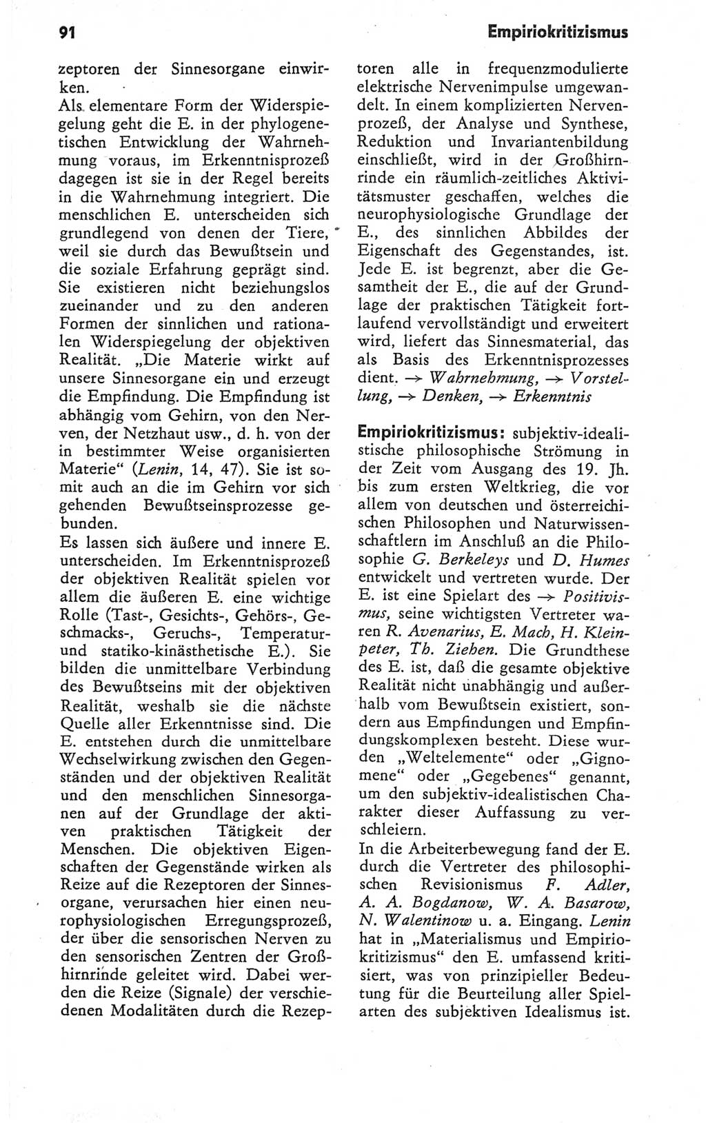 Kleines Wörterbuch der marxistisch-leninistischen Philosophie [Deutsche Demokratische Republik (DDR)] 1979, Seite 91 (Kl. Wb. ML Phil. DDR 1979, S. 91)