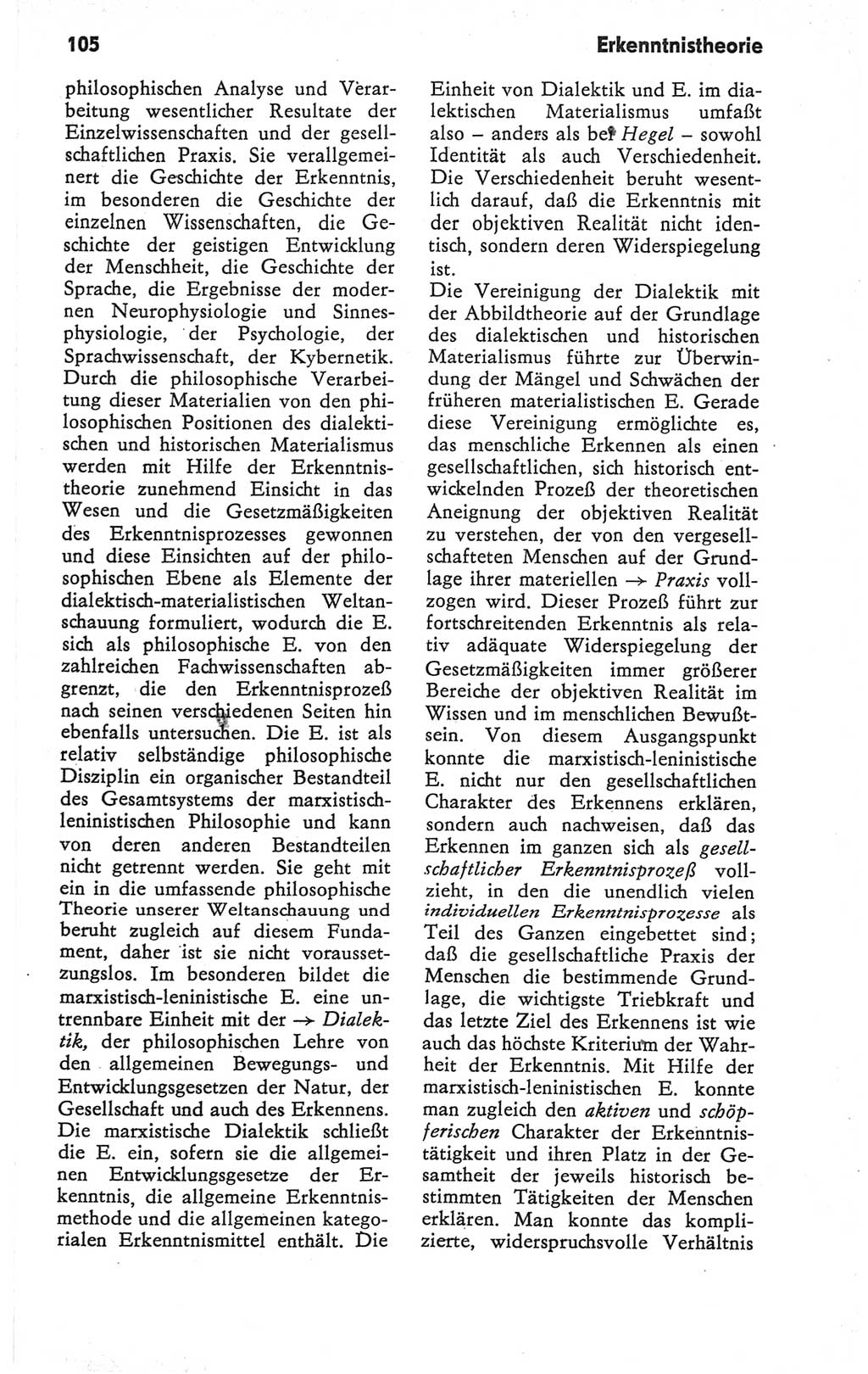 Kleines Wörterbuch der marxistisch-leninistischen Philosophie [Deutsche Demokratische Republik (DDR)] 1979, Seite 105 (Kl. Wb. ML Phil. DDR 1979, S. 105)