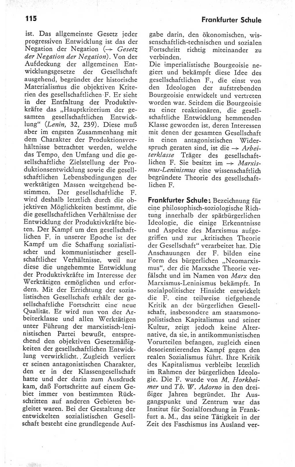 Kleines Wörterbuch der marxistisch-leninistischen Philosophie [Deutsche Demokratische Republik (DDR)] 1979, Seite 115 (Kl. Wb. ML Phil. DDR 1979, S. 115)