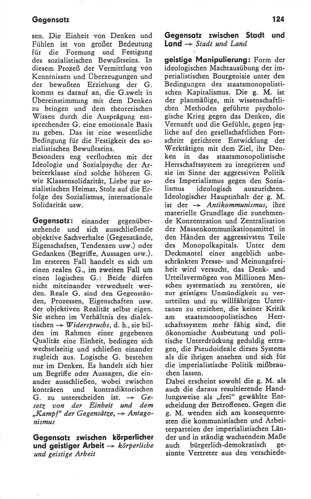 Kleines Wörterbuch der marxistisch-leninistischen Philosophie [Deutsche Demokratische Republik (DDR)] 1979, Seite 124 (Kl. Wb. ML Phil. DDR 1979, S. 124)
