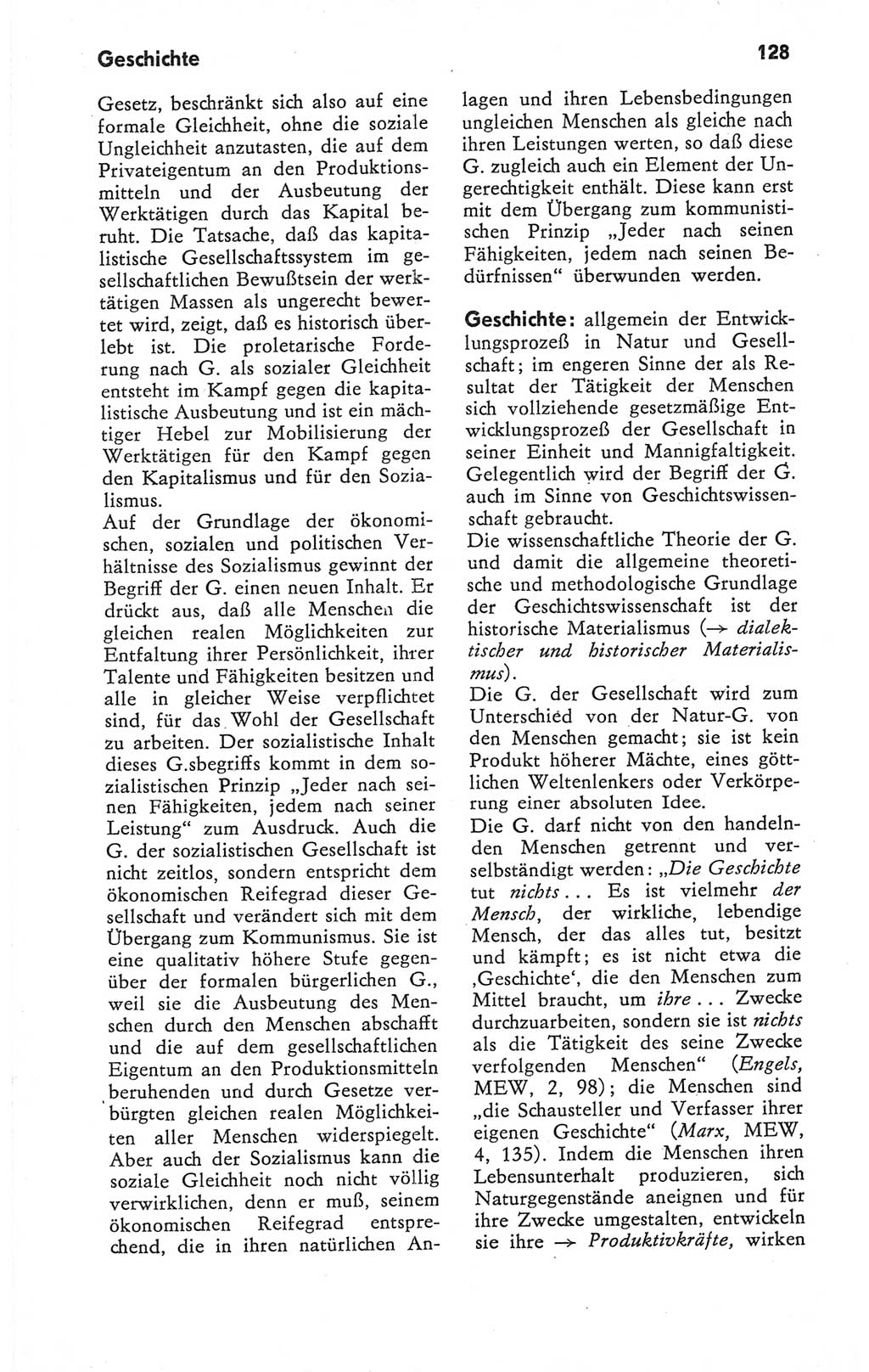 Kleines Wörterbuch der marxistisch-leninistischen Philosophie [Deutsche Demokratische Republik (DDR)] 1979, Seite 128 (Kl. Wb. ML Phil. DDR 1979, S. 128)