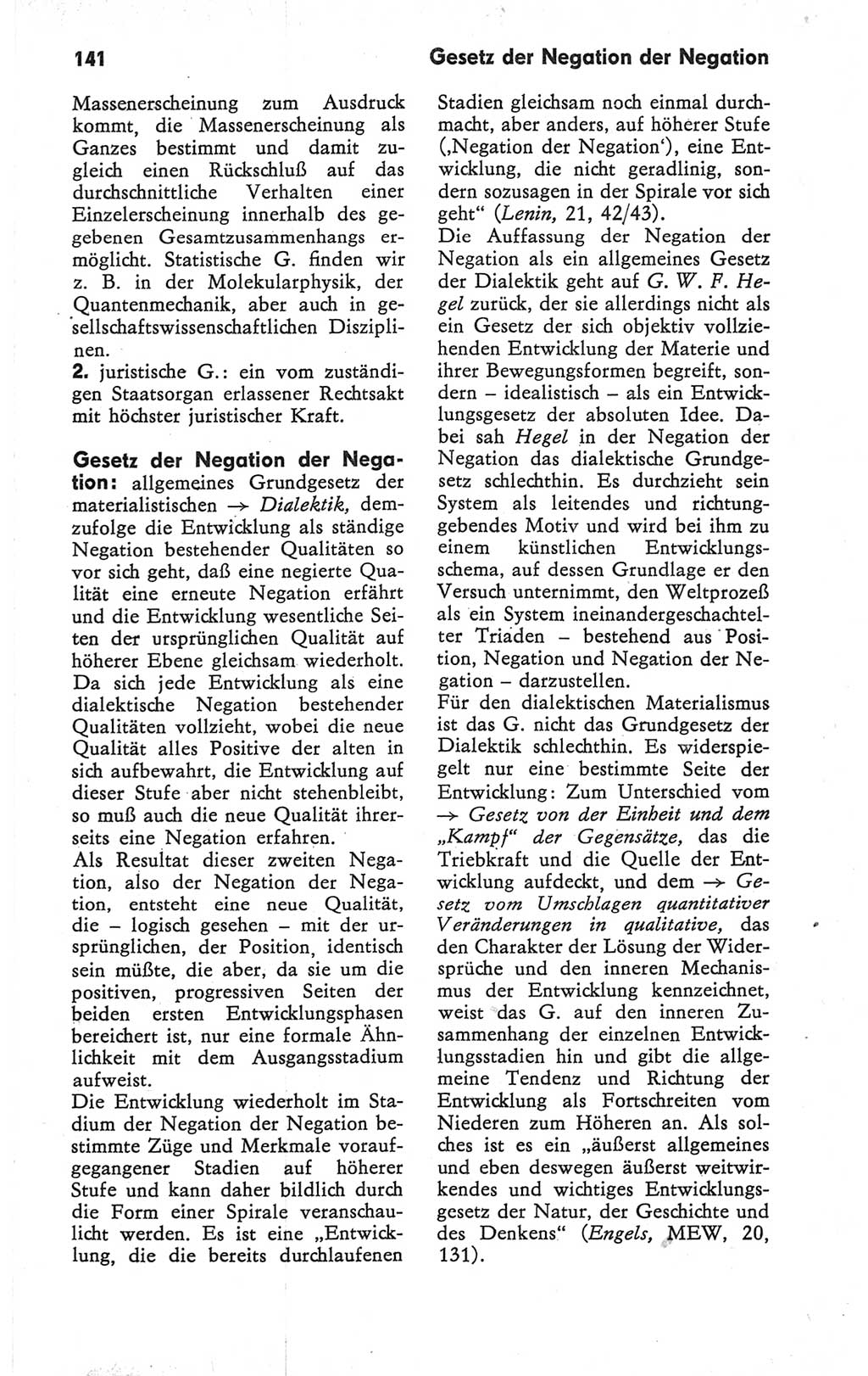 Kleines Wörterbuch der marxistisch-leninistischen Philosophie [Deutsche Demokratische Republik (DDR)] 1979, Seite 141 (Kl. Wb. ML Phil. DDR 1979, S. 141)
