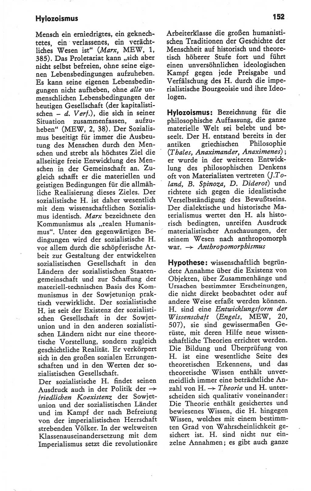 Kleines Wörterbuch der marxistisch-leninistischen Philosophie [Deutsche Demokratische Republik (DDR)] 1979, Seite 152 (Kl. Wb. ML Phil. DDR 1979, S. 152)