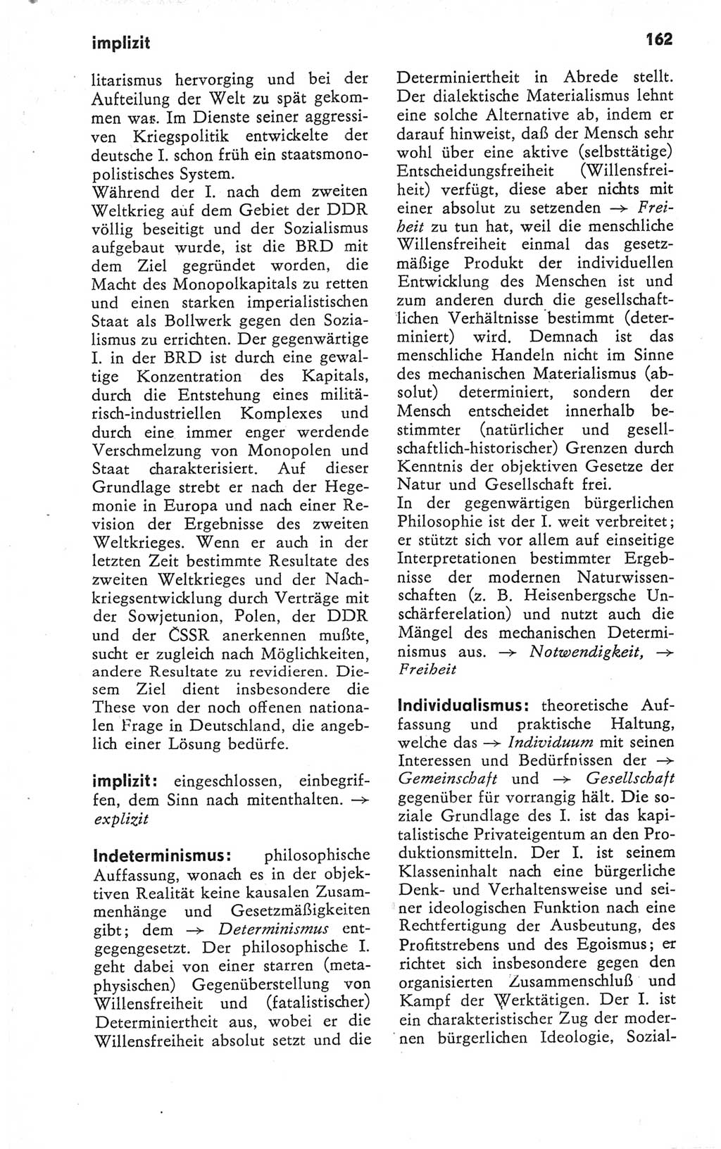 Kleines Wörterbuch der marxistisch-leninistischen Philosophie [Deutsche Demokratische Republik (DDR)] 1979, Seite 162 (Kl. Wb. ML Phil. DDR 1979, S. 162)