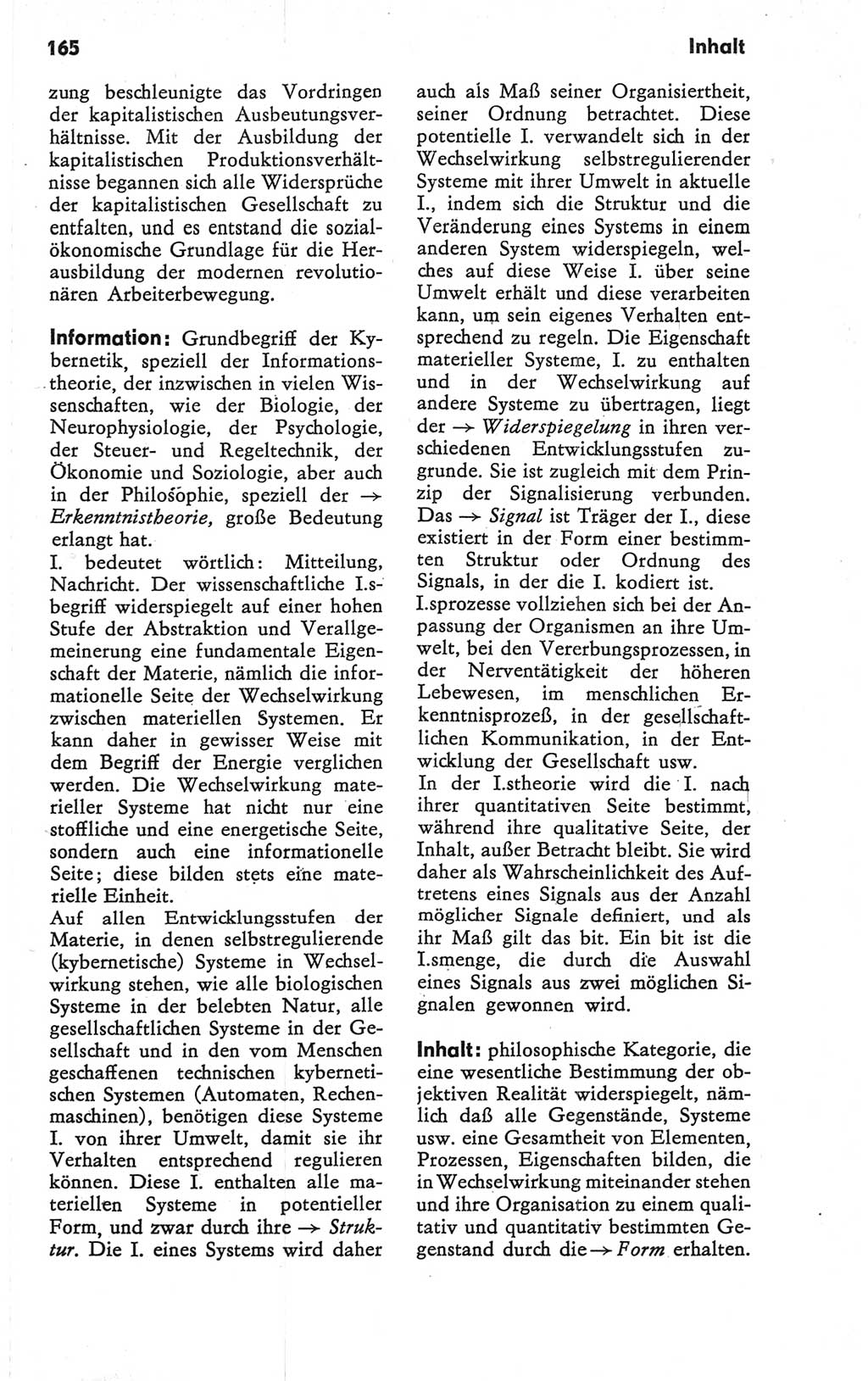 Kleines Wörterbuch der marxistisch-leninistischen Philosophie [Deutsche Demokratische Republik (DDR)] 1979, Seite 165 (Kl. Wb. ML Phil. DDR 1979, S. 165)
