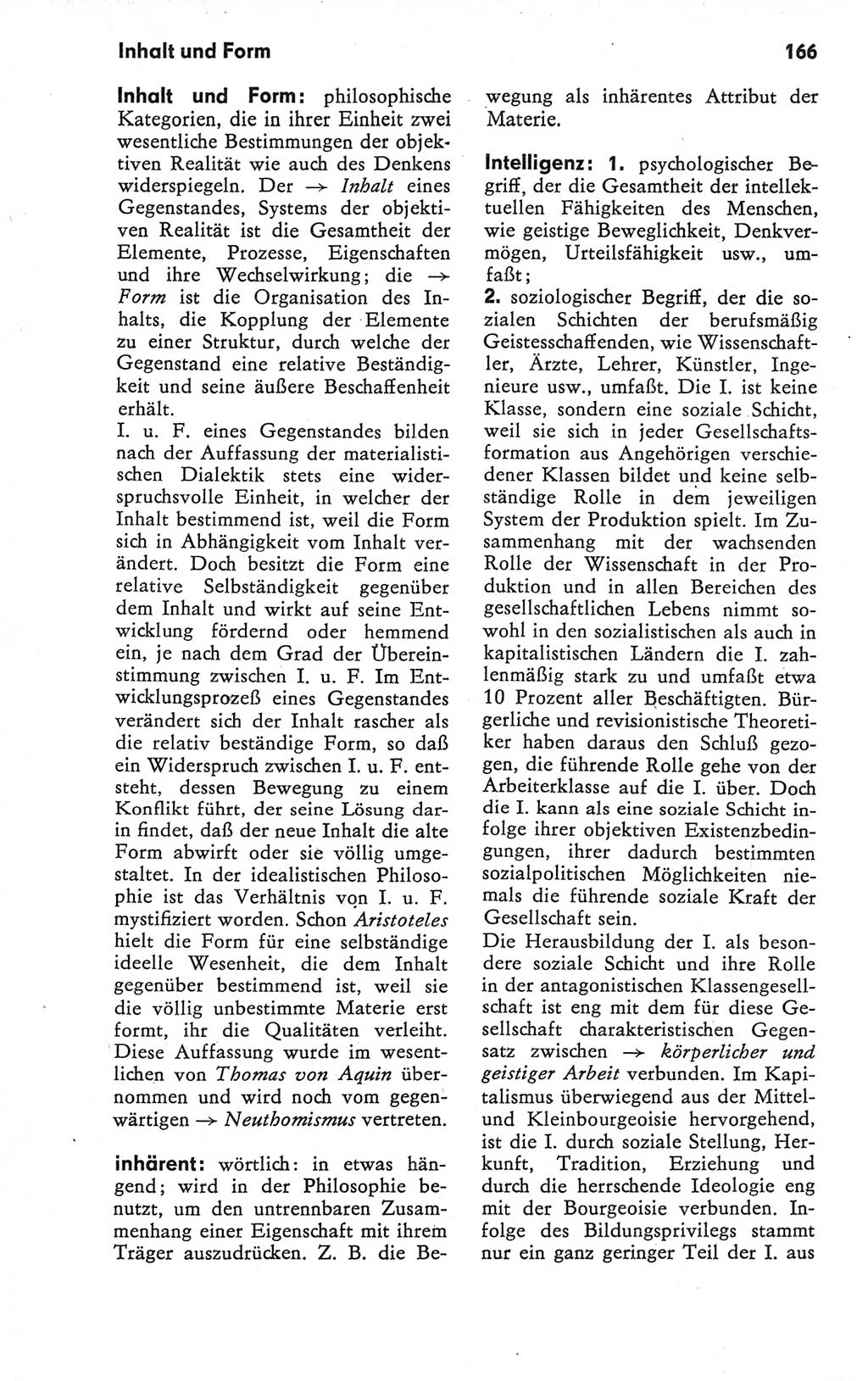 Kleines Wörterbuch der marxistisch-leninistischen Philosophie [Deutsche Demokratische Republik (DDR)] 1979, Seite 166 (Kl. Wb. ML Phil. DDR 1979, S. 166)