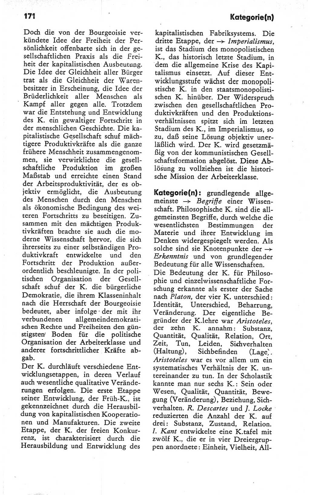 Kleines Wörterbuch der marxistisch-leninistischen Philosophie [Deutsche Demokratische Republik (DDR)] 1979, Seite 171 (Kl. Wb. ML Phil. DDR 1979, S. 171)