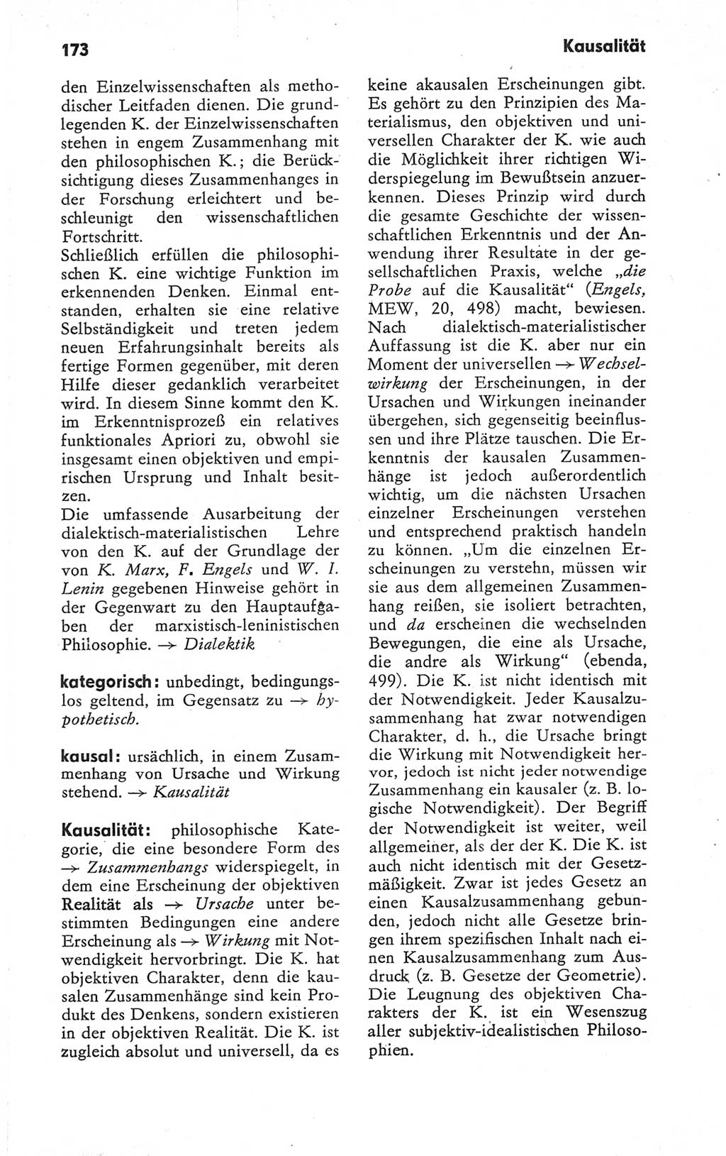 Kleines Wörterbuch der marxistisch-leninistischen Philosophie [Deutsche Demokratische Republik (DDR)] 1979, Seite 173 (Kl. Wb. ML Phil. DDR 1979, S. 173)
