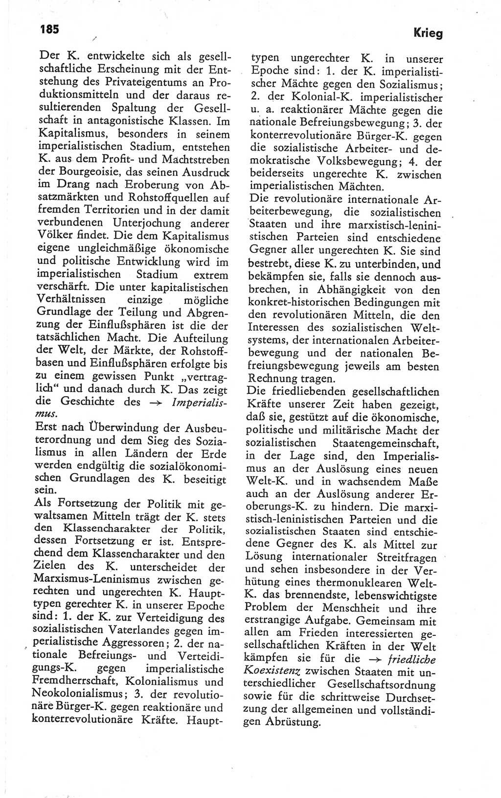 Kleines Wörterbuch der marxistisch-leninistischen Philosophie [Deutsche Demokratische Republik (DDR)] 1979, Seite 185 (Kl. Wb. ML Phil. DDR 1979, S. 185)