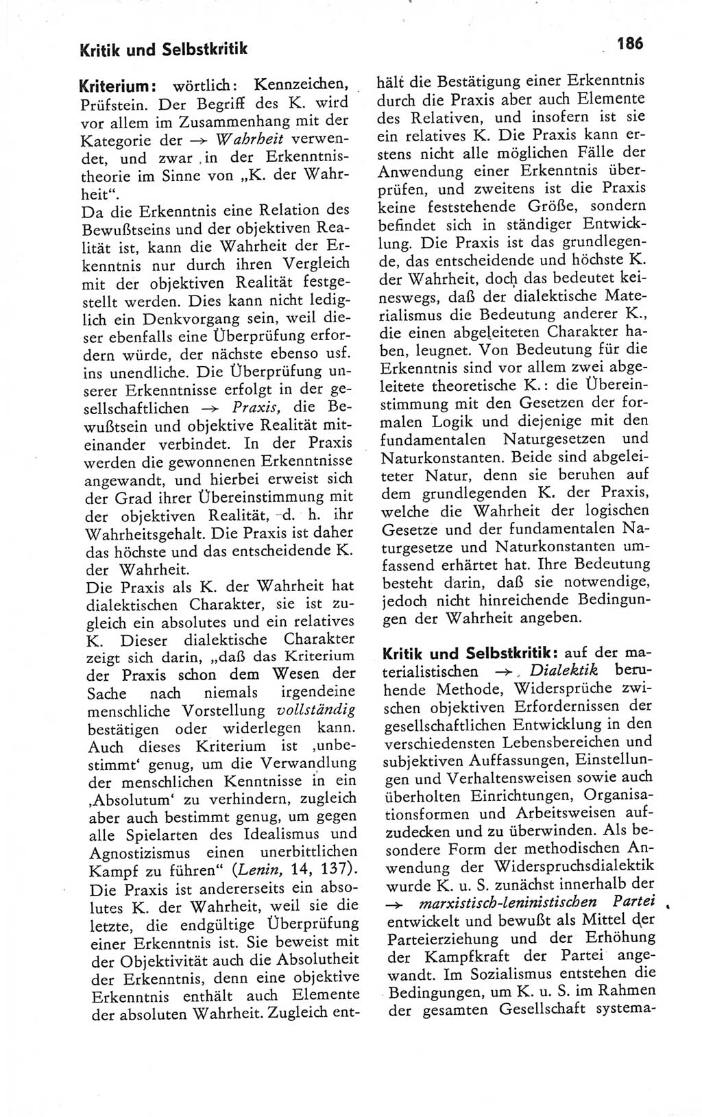Kleines Wörterbuch der marxistisch-leninistischen Philosophie [Deutsche Demokratische Republik (DDR)] 1979, Seite 186 (Kl. Wb. ML Phil. DDR 1979, S. 186)