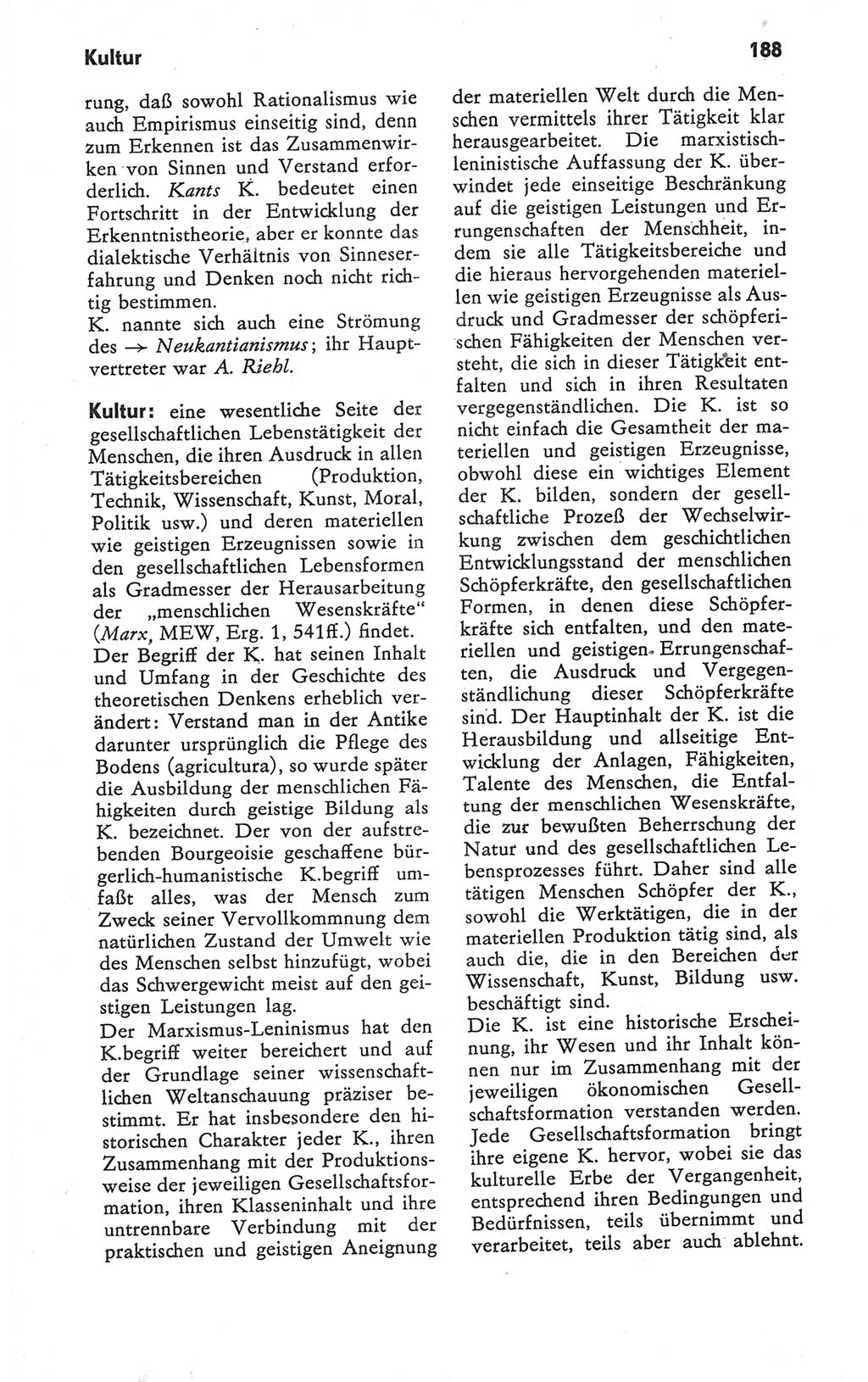 Kleines Wörterbuch der marxistisch-leninistischen Philosophie [Deutsche Demokratische Republik (DDR)] 1979, Seite 188 (Kl. Wb. ML Phil. DDR 1979, S. 188)