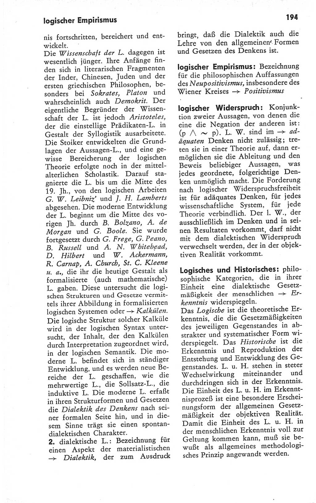 Kleines Wörterbuch der marxistisch-leninistischen Philosophie [Deutsche Demokratische Republik (DDR)] 1979, Seite 194 (Kl. Wb. ML Phil. DDR 1979, S. 194)