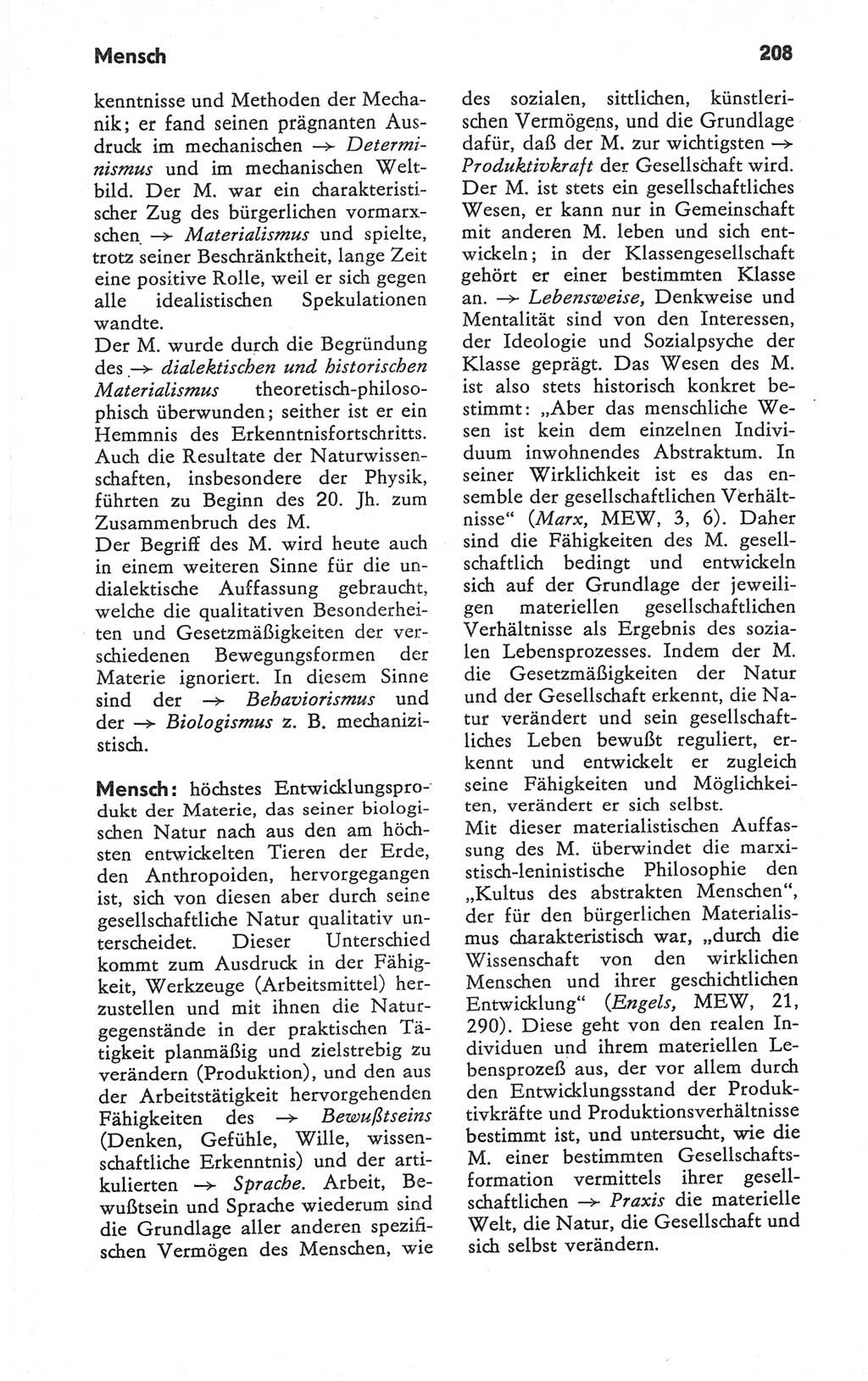 Kleines Wörterbuch der marxistisch-leninistischen Philosophie [Deutsche Demokratische Republik (DDR)] 1979, Seite 208 (Kl. Wb. ML Phil. DDR 1979, S. 208)