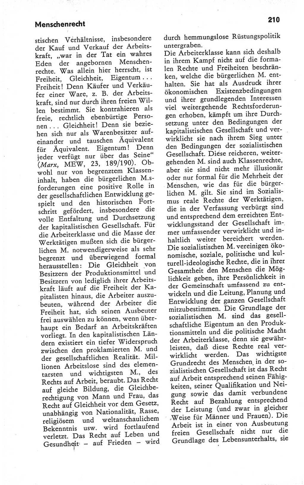 Kleines Wörterbuch der marxistisch-leninistischen Philosophie [Deutsche Demokratische Republik (DDR)] 1979, Seite 210 (Kl. Wb. ML Phil. DDR 1979, S. 210)