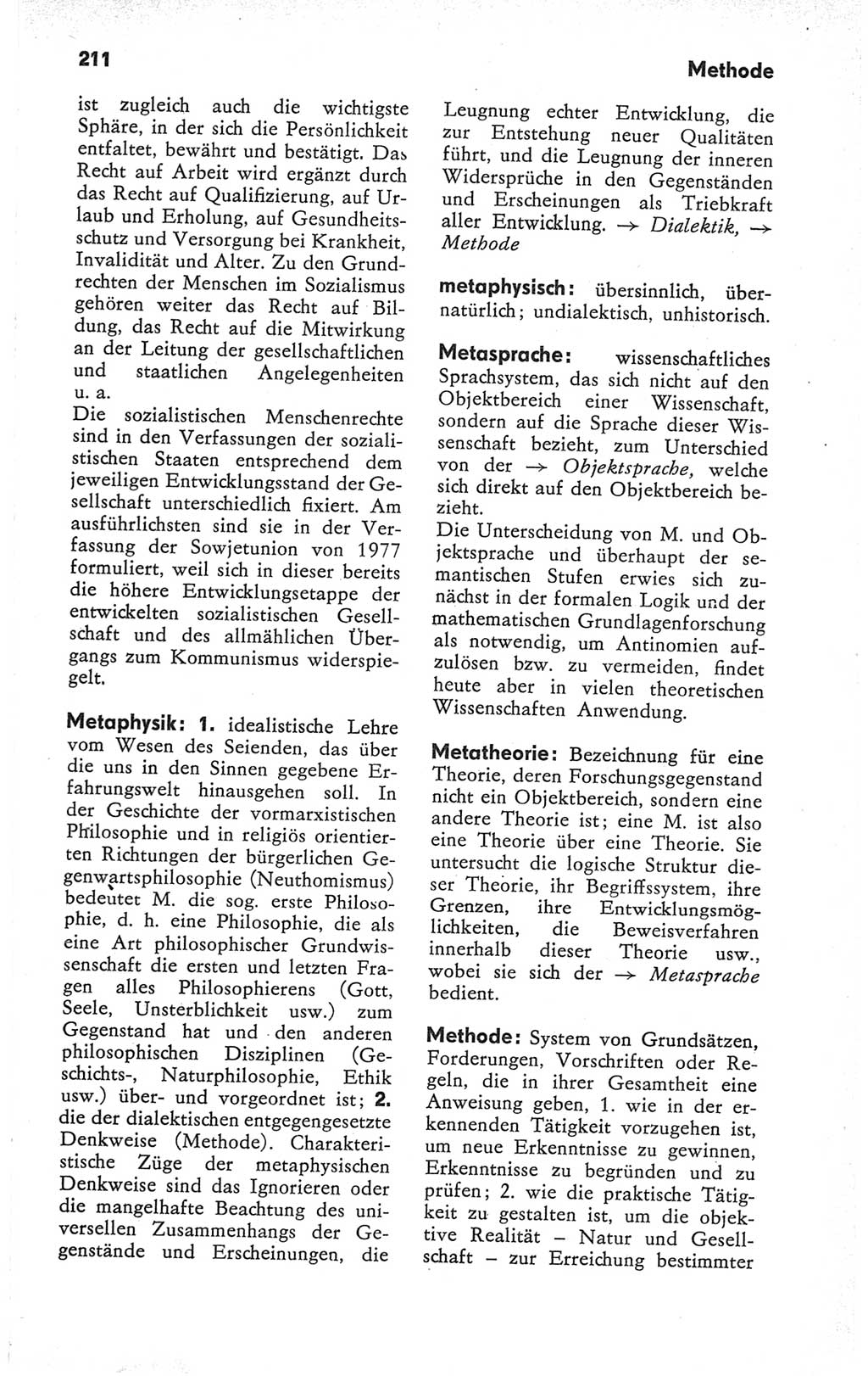 Kleines Wörterbuch der marxistisch-leninistischen Philosophie [Deutsche Demokratische Republik (DDR)] 1979, Seite 211 (Kl. Wb. ML Phil. DDR 1979, S. 211)