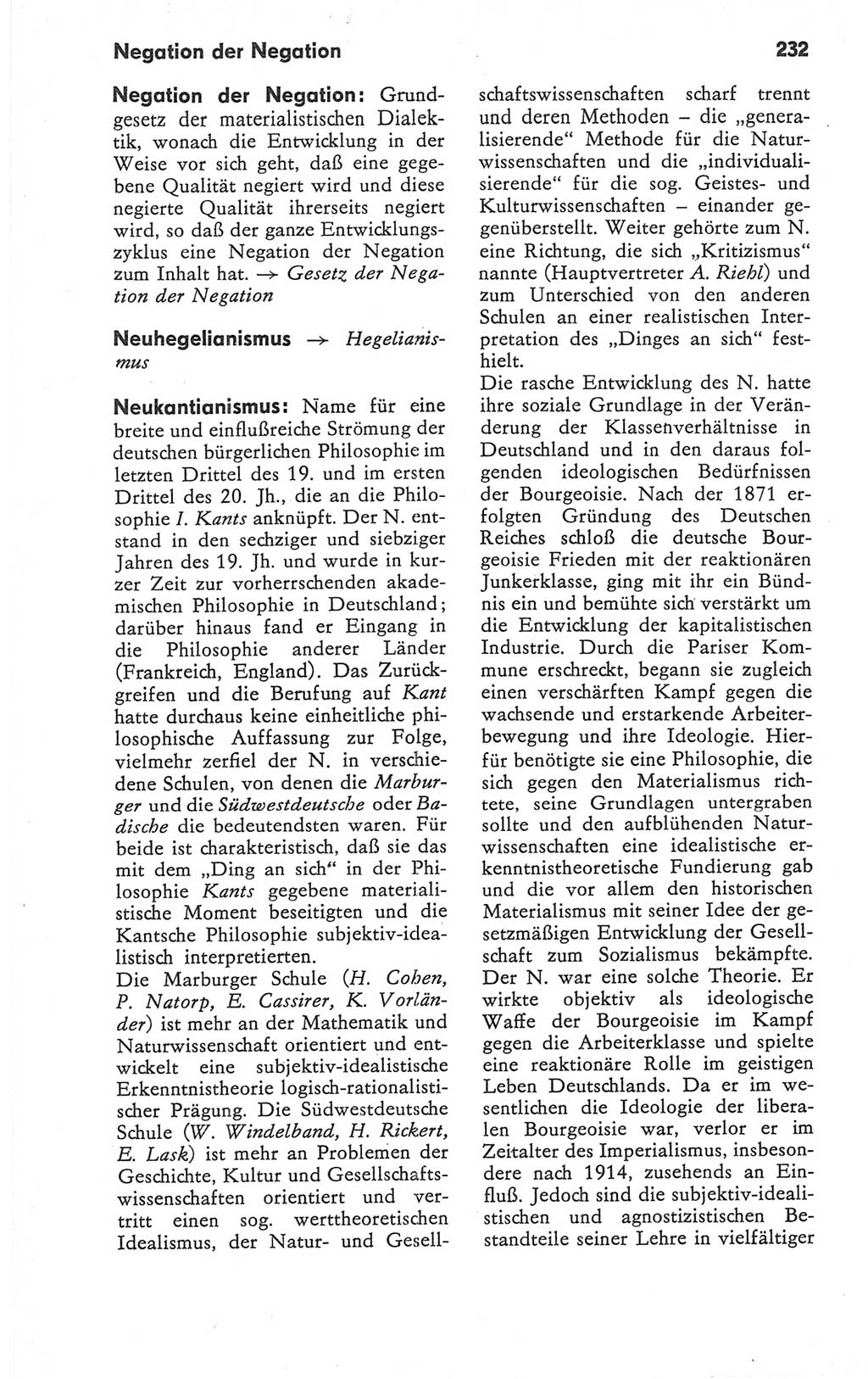 Kleines Wörterbuch der marxistisch-leninistischen Philosophie [Deutsche Demokratische Republik (DDR)] 1979, Seite 232 (Kl. Wb. ML Phil. DDR 1979, S. 232)