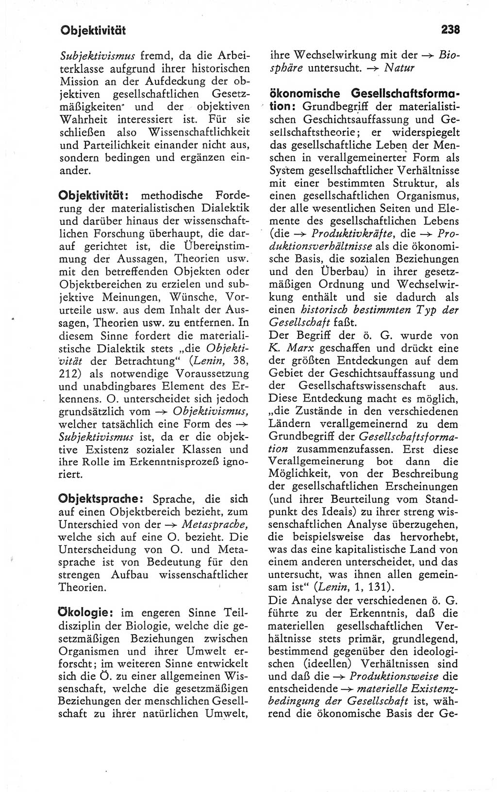 Kleines Wörterbuch der marxistisch-leninistischen Philosophie [Deutsche Demokratische Republik (DDR)] 1979, Seite 238 (Kl. Wb. ML Phil. DDR 1979, S. 238)