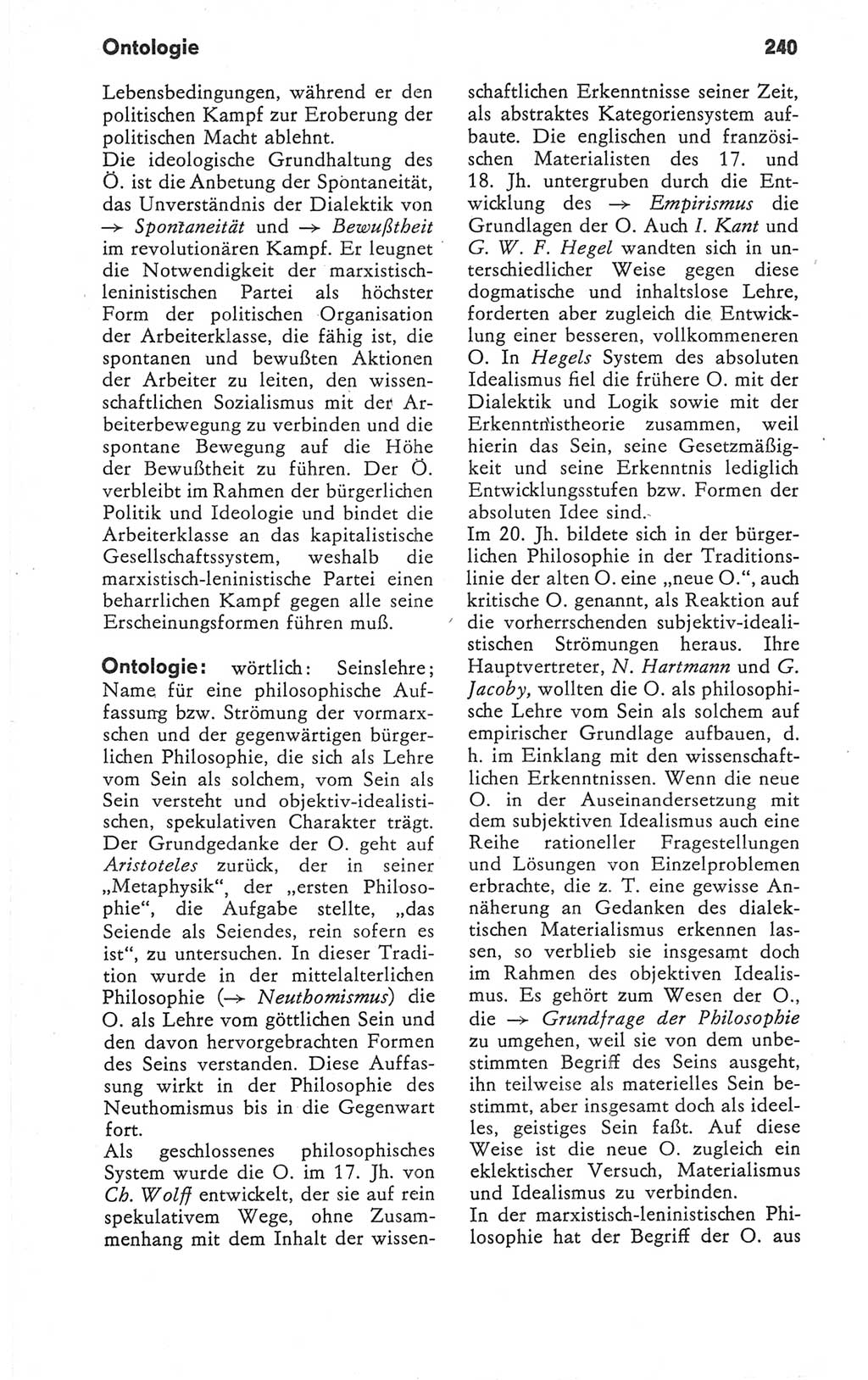 Kleines Wörterbuch der marxistisch-leninistischen Philosophie [Deutsche Demokratische Republik (DDR)] 1979, Seite 240 (Kl. Wb. ML Phil. DDR 1979, S. 240)