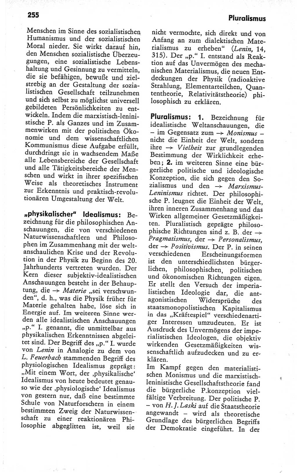 Kleines Wörterbuch der marxistisch-leninistischen Philosophie [Deutsche Demokratische Republik (DDR)] 1979, Seite 255 (Kl. Wb. ML Phil. DDR 1979, S. 255)