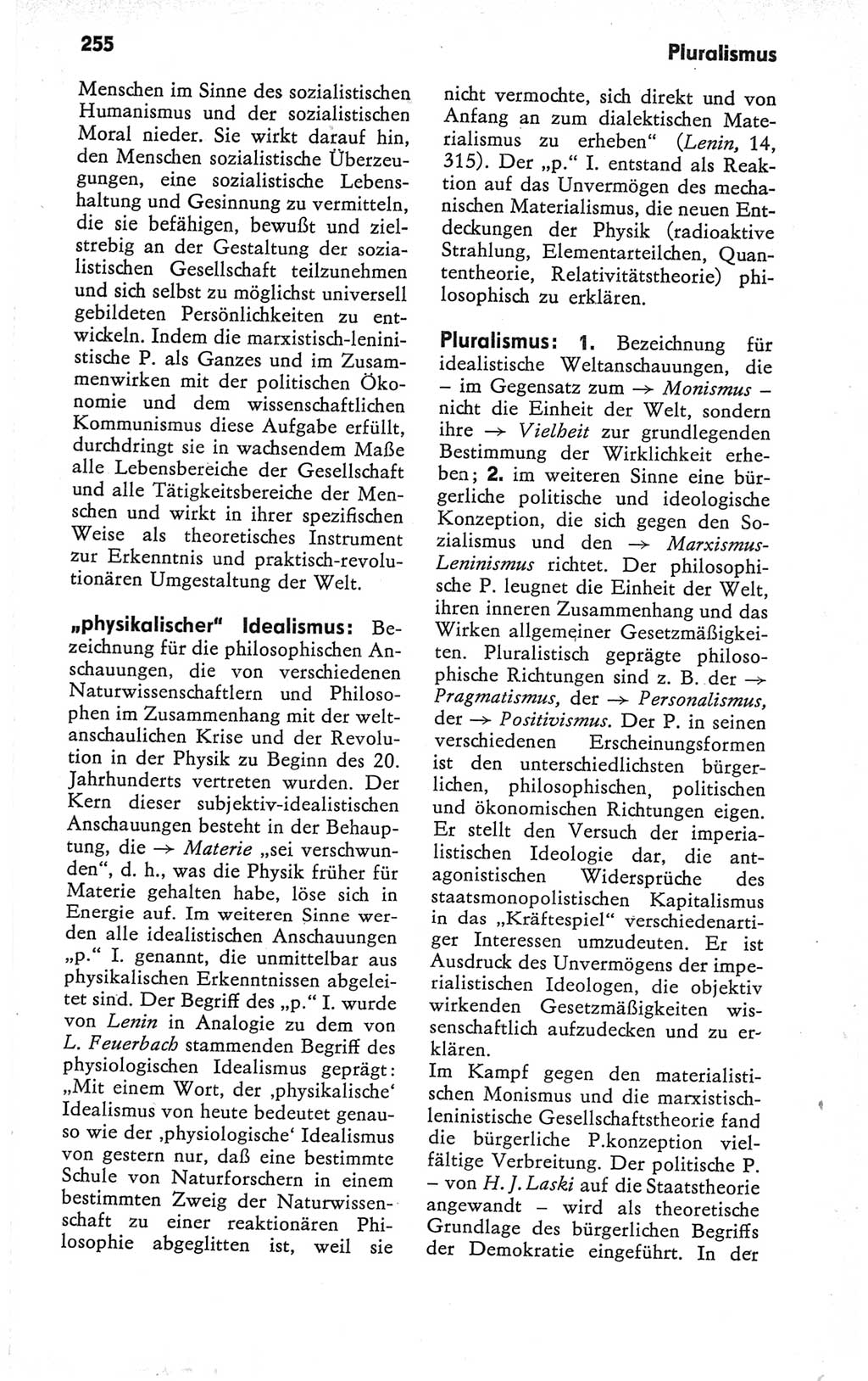 Kleines Wörterbuch der marxistisch-leninistischen Philosophie [Deutsche Demokratische Republik (DDR)] 1979, Seite 255 (Kl. Wb. ML Phil. DDR 1979, S. 255)