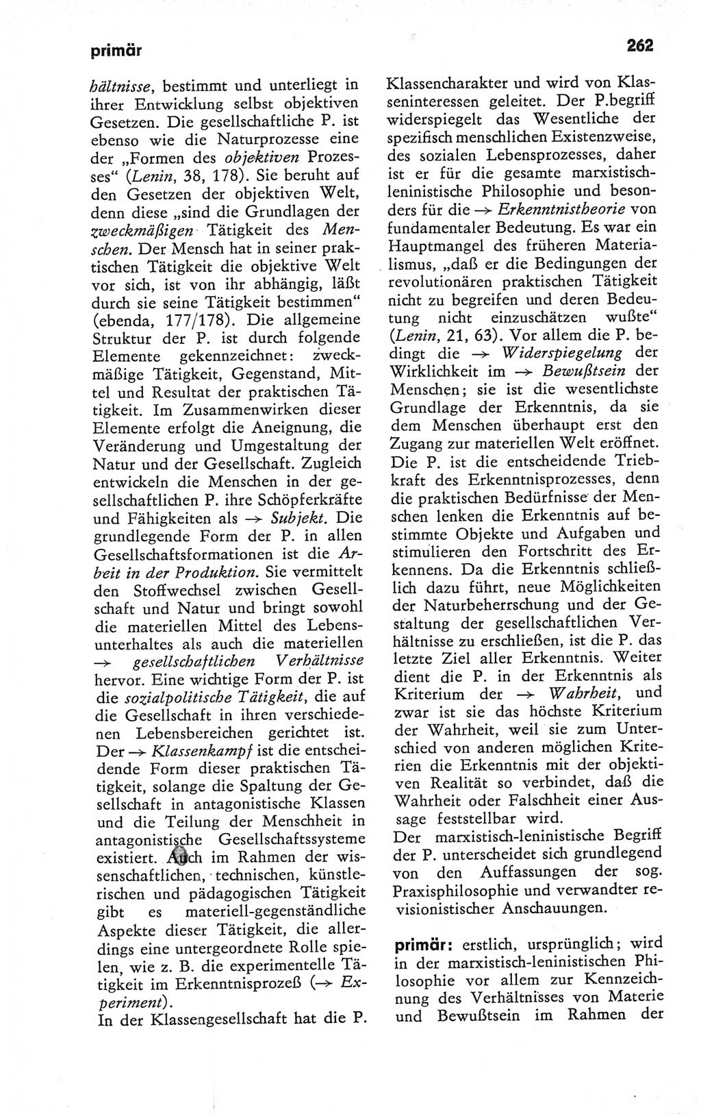 Kleines Wörterbuch der marxistisch-leninistischen Philosophie [Deutsche Demokratische Republik (DDR)] 1979, Seite 262 (Kl. Wb. ML Phil. DDR 1979, S. 262)