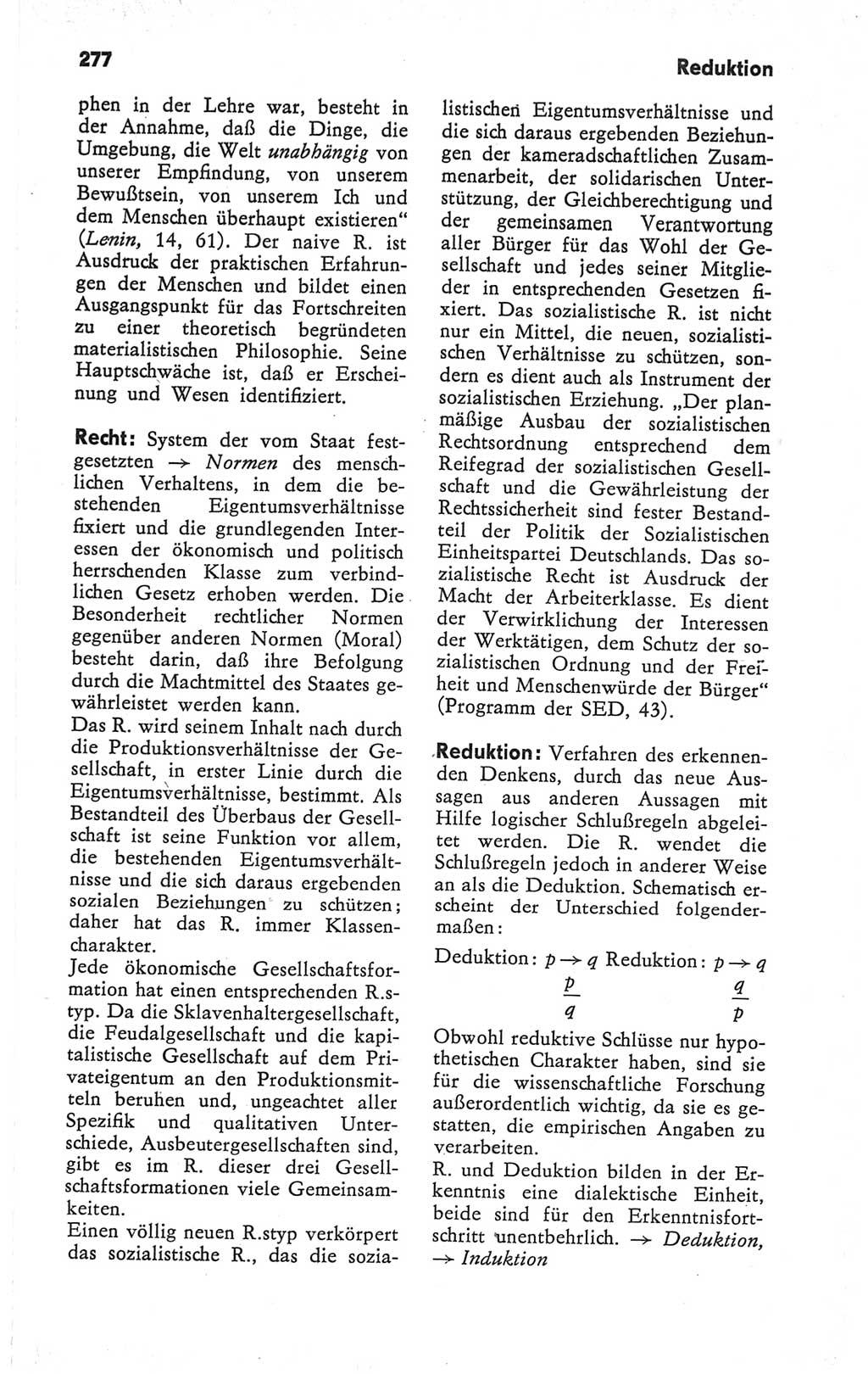 Kleines Wörterbuch der marxistisch-leninistischen Philosophie [Deutsche Demokratische Republik (DDR)] 1979, Seite 277 (Kl. Wb. ML Phil. DDR 1979, S. 277)