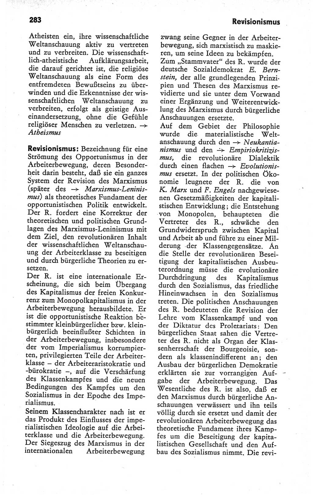 Kleines Wörterbuch der marxistisch-leninistischen Philosophie [Deutsche Demokratische Republik (DDR)] 1979, Seite 283 (Kl. Wb. ML Phil. DDR 1979, S. 283)