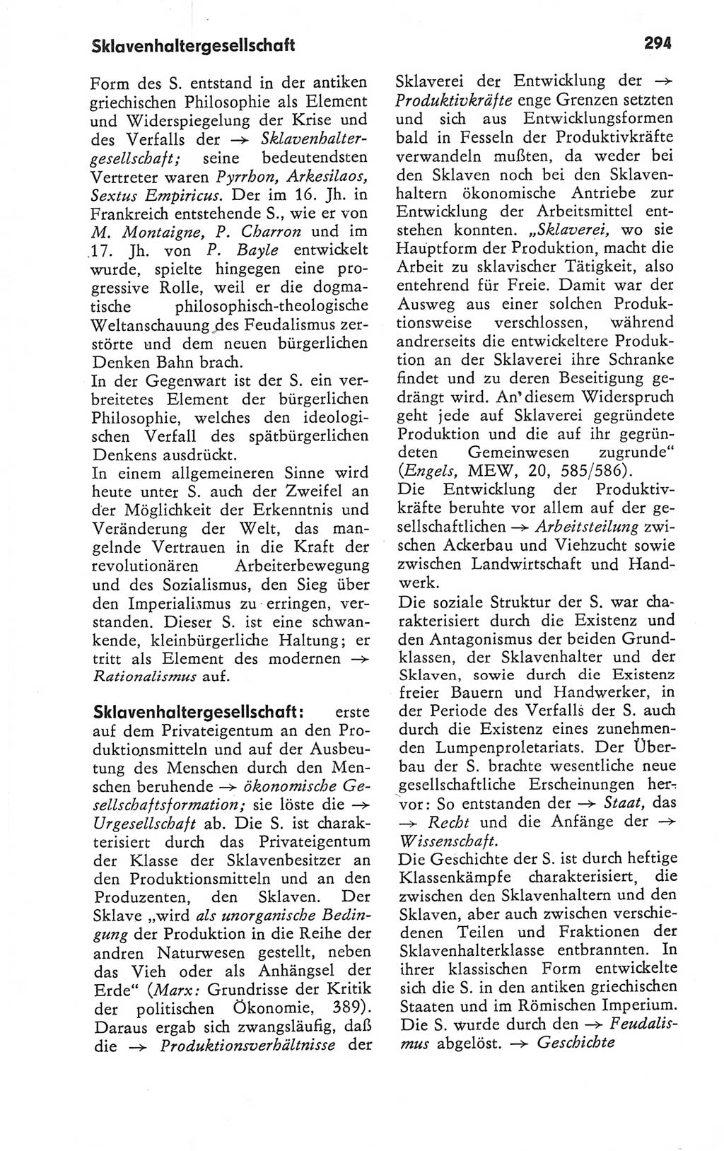 Kleines Wörterbuch der marxistisch-leninistischen Philosophie [Deutsche Demokratische Republik (DDR)] 1979, Seite 294 (Kl. Wb. ML Phil. DDR 1979, S. 294)