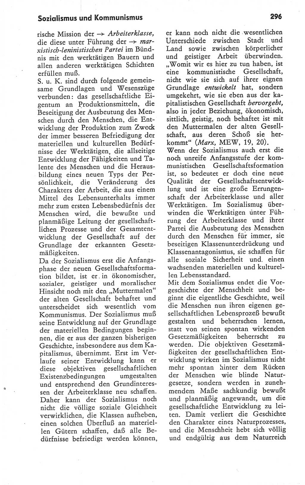 Kleines Wörterbuch der marxistisch-leninistischen Philosophie [Deutsche Demokratische Republik (DDR)] 1979, Seite 296 (Kl. Wb. ML Phil. DDR 1979, S. 296)