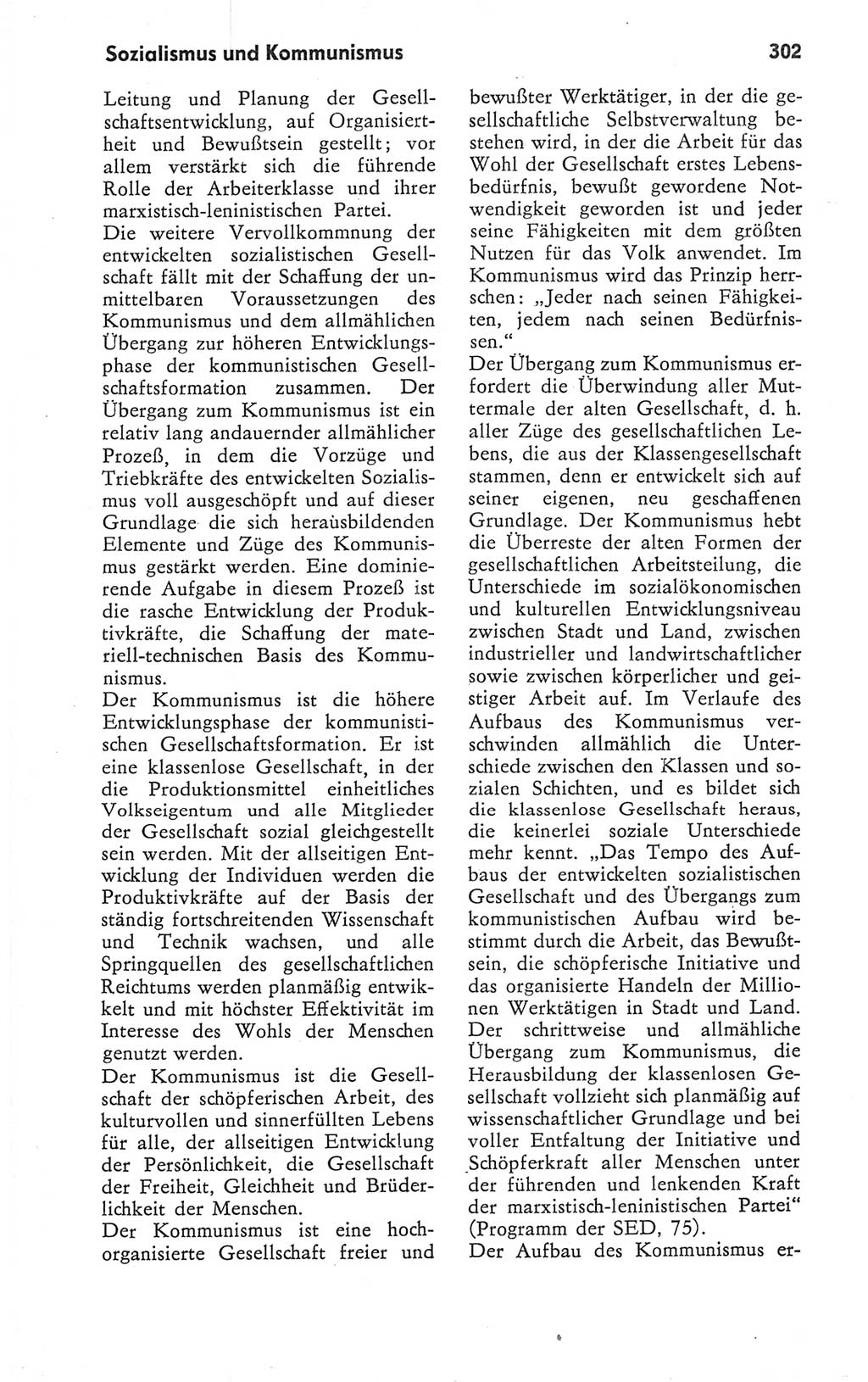 Kleines Wörterbuch der marxistisch-leninistischen Philosophie [Deutsche Demokratische Republik (DDR)] 1979, Seite 302 (Kl. Wb. ML Phil. DDR 1979, S. 302)