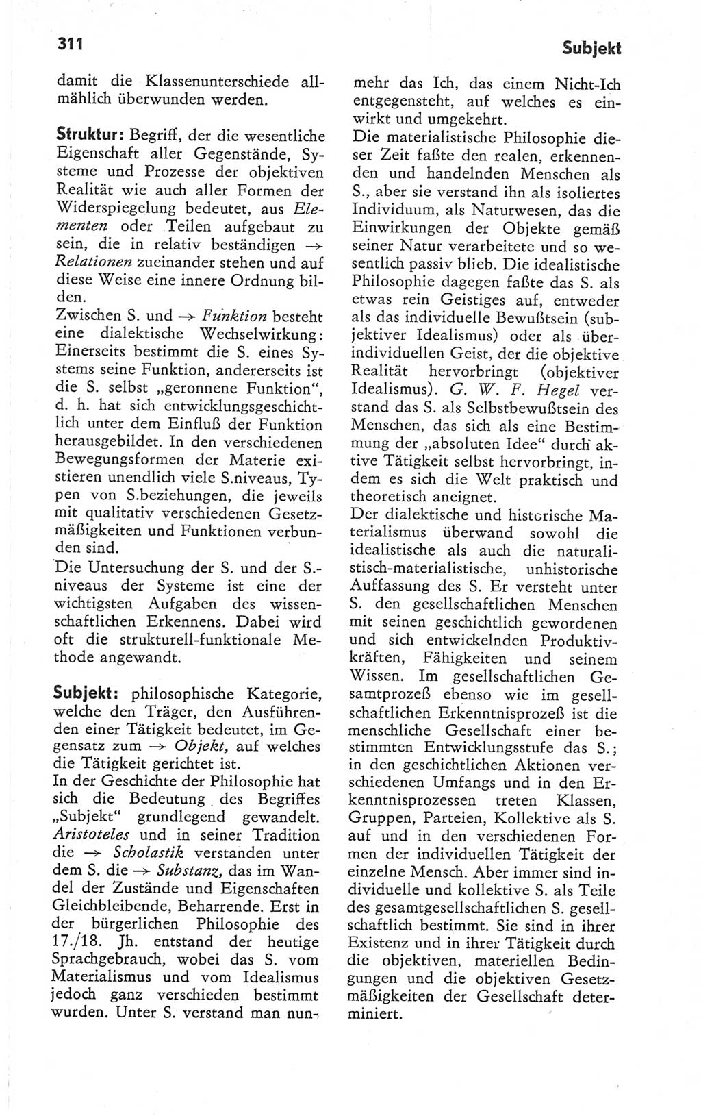Kleines Wörterbuch der marxistisch-leninistischen Philosophie [Deutsche Demokratische Republik (DDR)] 1979, Seite 311 (Kl. Wb. ML Phil. DDR 1979, S. 311)
