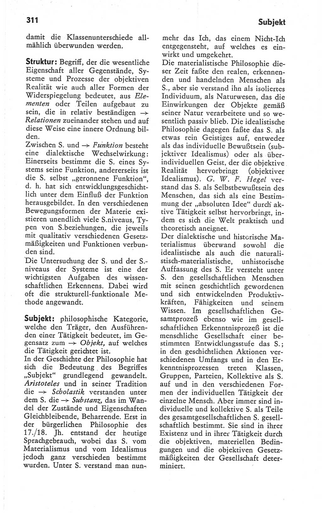Kleines Wörterbuch der marxistisch-leninistischen Philosophie [Deutsche Demokratische Republik (DDR)] 1979, Seite 311 (Kl. Wb. ML Phil. DDR 1979, S. 311)