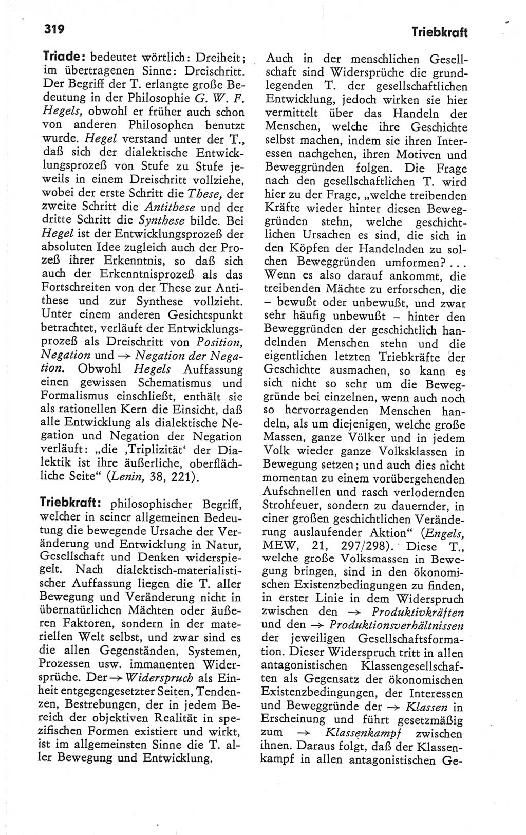 Kleines Wörterbuch der marxistisch-leninistischen Philosophie [Deutsche Demokratische Republik (DDR)] 1979, Seite 319 (Kl. Wb. ML Phil. DDR 1979, S. 319)