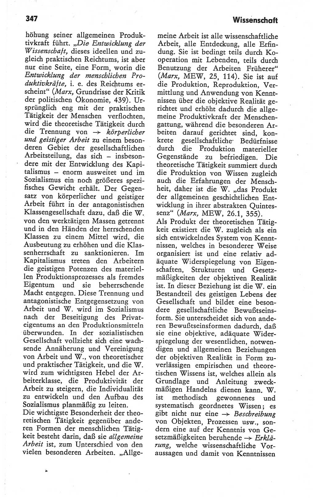 Kleines Wörterbuch der marxistisch-leninistischen Philosophie [Deutsche Demokratische Republik (DDR)] 1979, Seite 347 (Kl. Wb. ML Phil. DDR 1979, S. 347)
