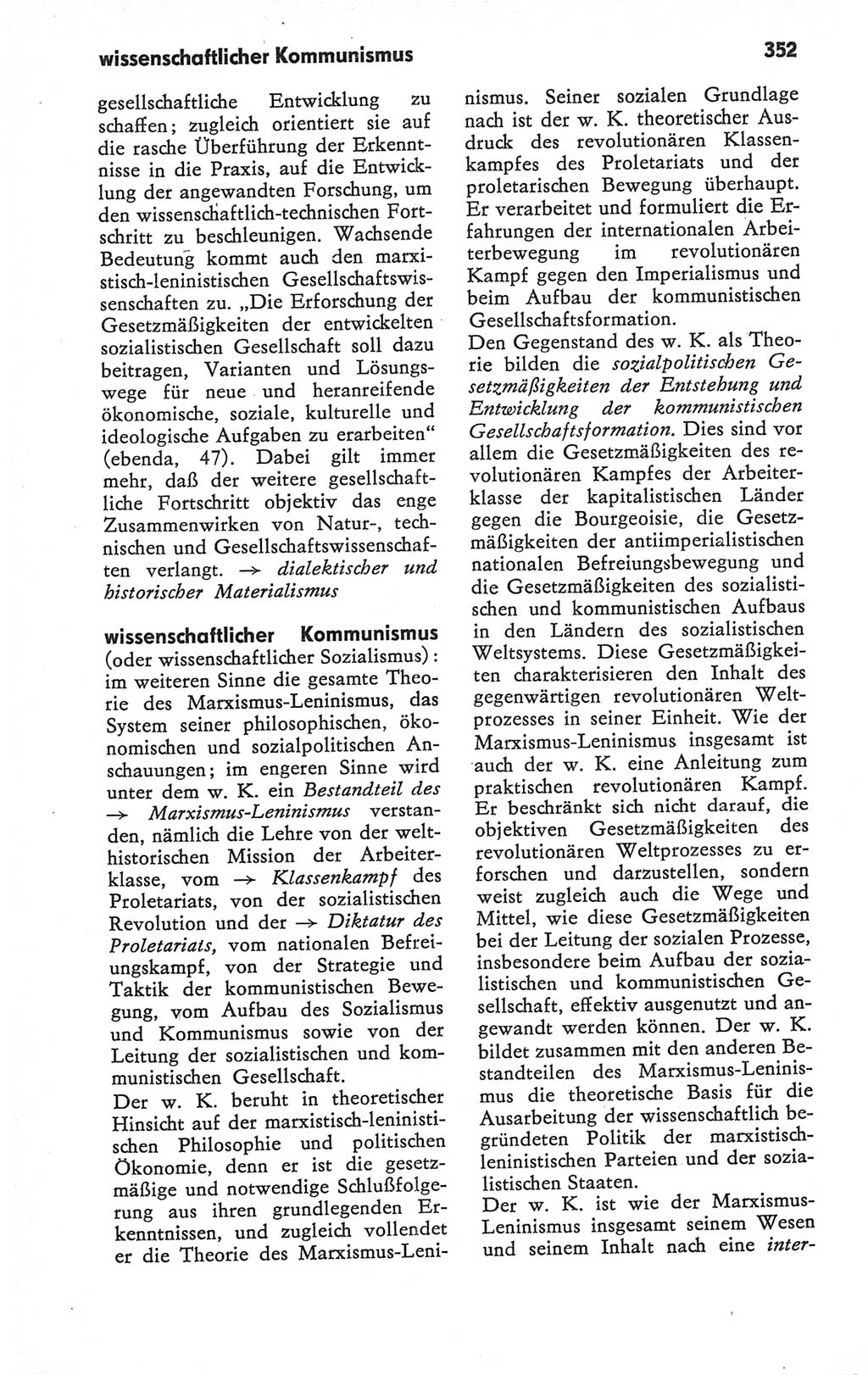 Kleines Wörterbuch der marxistisch-leninistischen Philosophie [Deutsche Demokratische Republik (DDR)] 1979, Seite 352 (Kl. Wb. ML Phil. DDR 1979, S. 352)