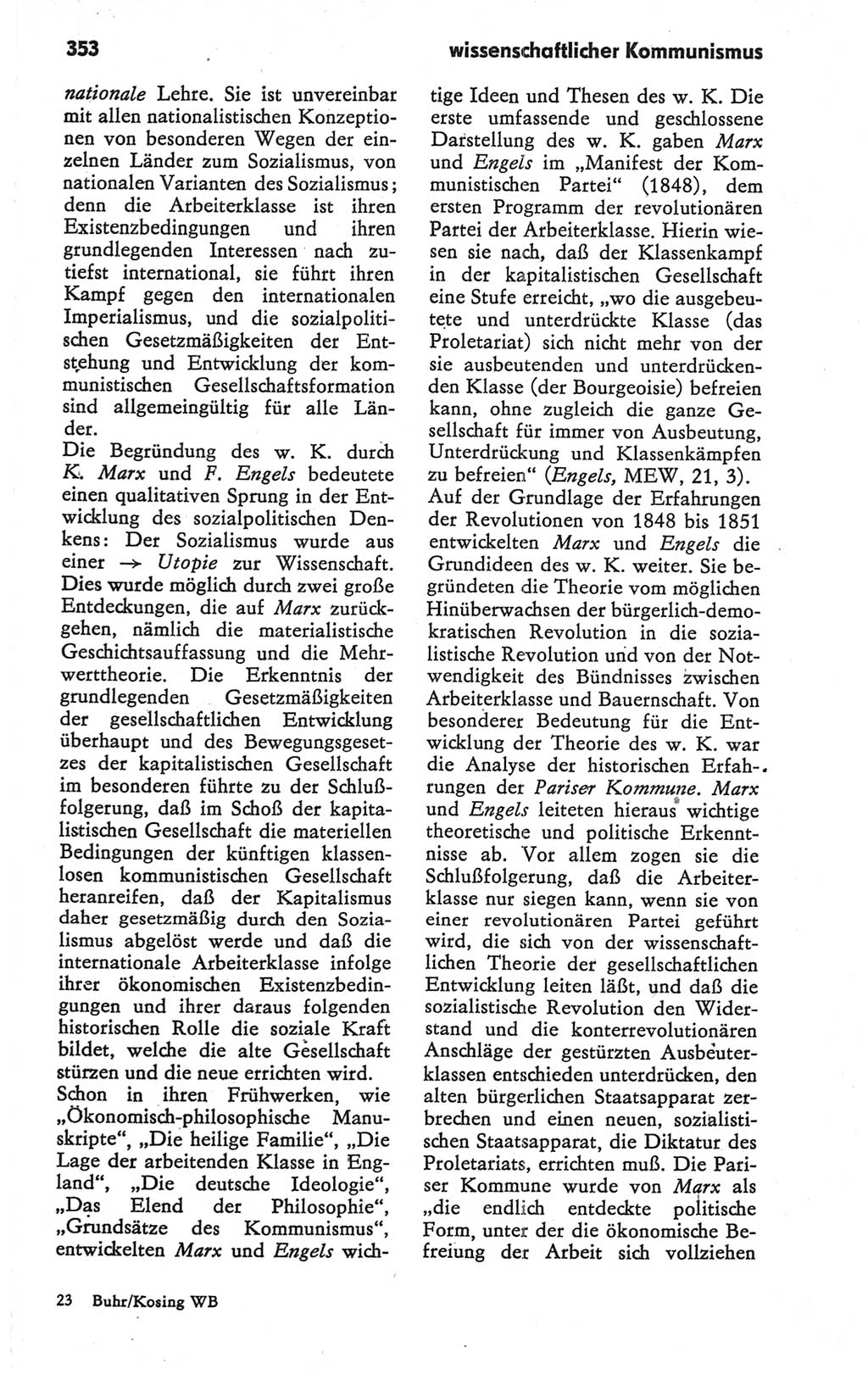 Kleines Wörterbuch der marxistisch-leninistischen Philosophie [Deutsche Demokratische Republik (DDR)] 1979, Seite 353 (Kl. Wb. ML Phil. DDR 1979, S. 353)