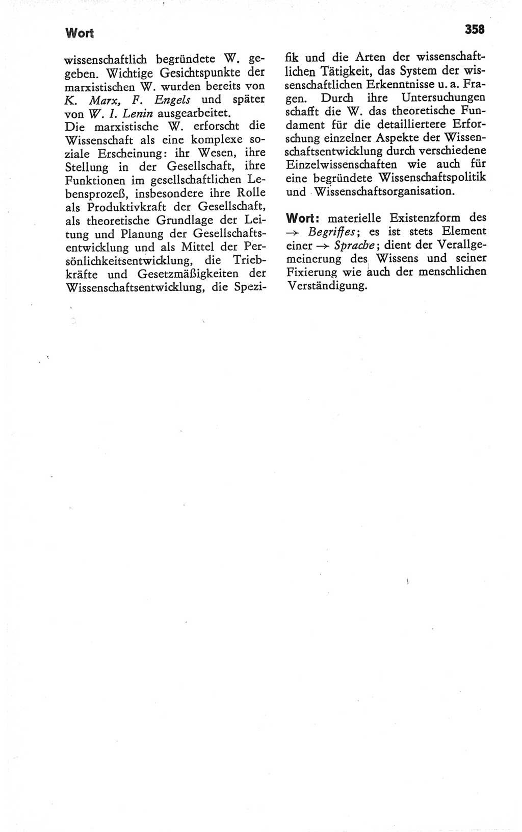 Kleines Wörterbuch der marxistisch-leninistischen Philosophie [Deutsche Demokratische Republik (DDR)] 1979, Seite 358 (Kl. Wb. ML Phil. DDR 1979, S. 358)