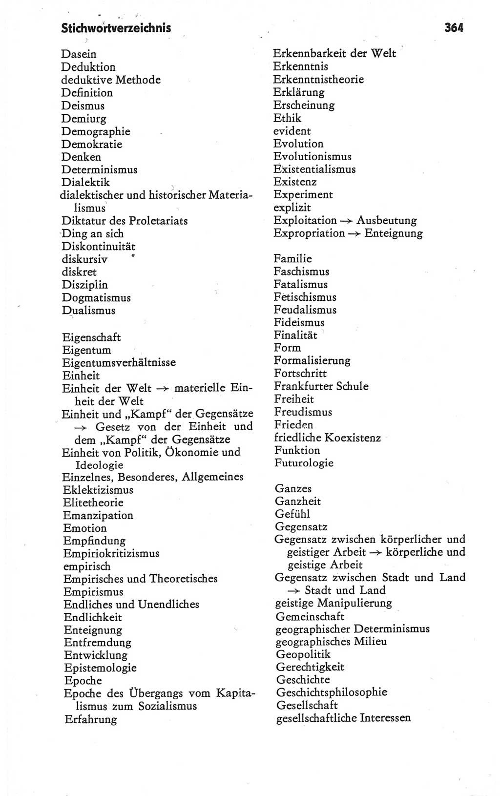 Kleines Wörterbuch der marxistisch-leninistischen Philosophie [Deutsche Demokratische Republik (DDR)] 1979, Seite 364 (Kl. Wb. ML Phil. DDR 1979, S. 364)