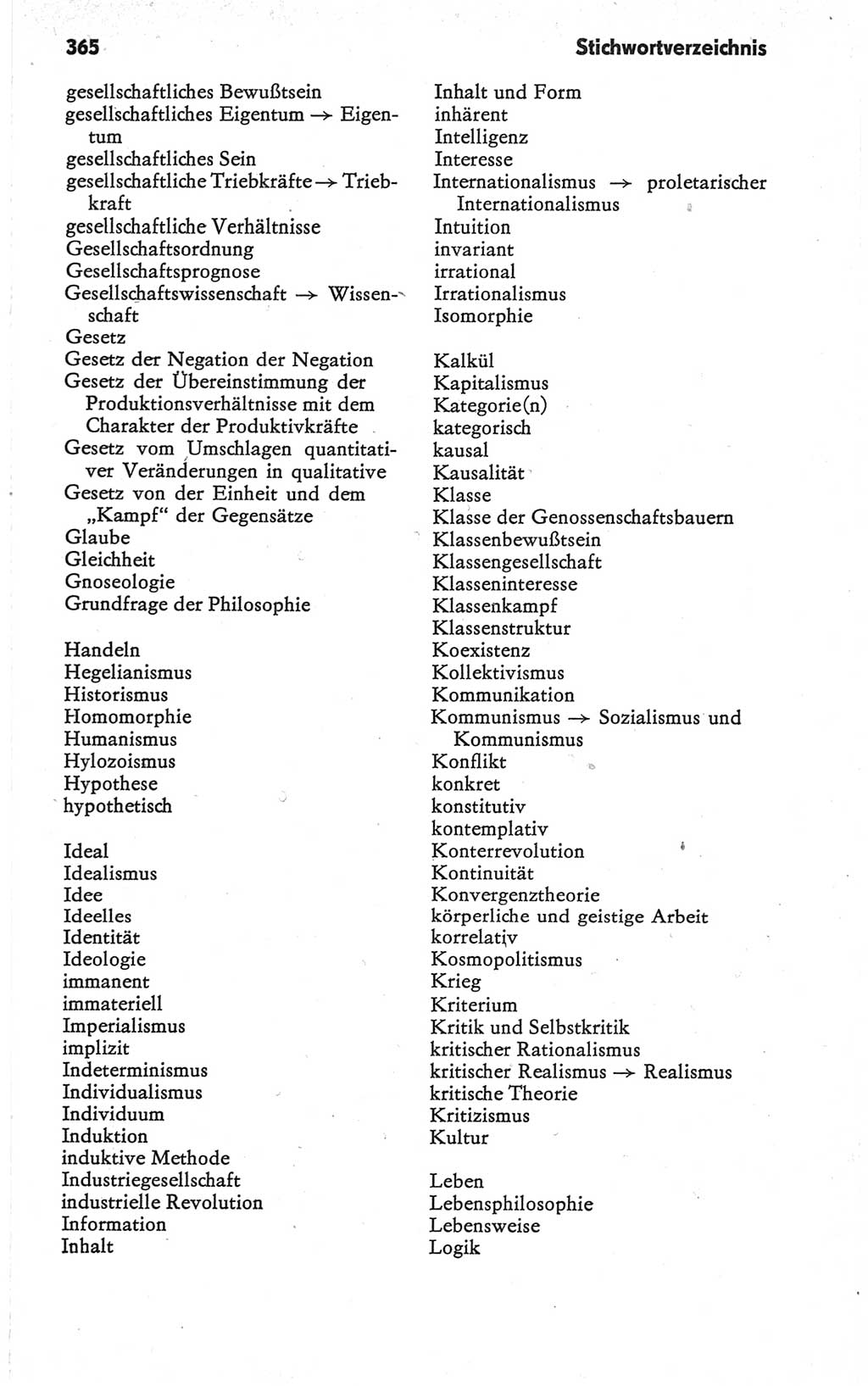 Kleines Wörterbuch der marxistisch-leninistischen Philosophie [Deutsche Demokratische Republik (DDR)] 1979, Seite 365 (Kl. Wb. ML Phil. DDR 1979, S. 365)