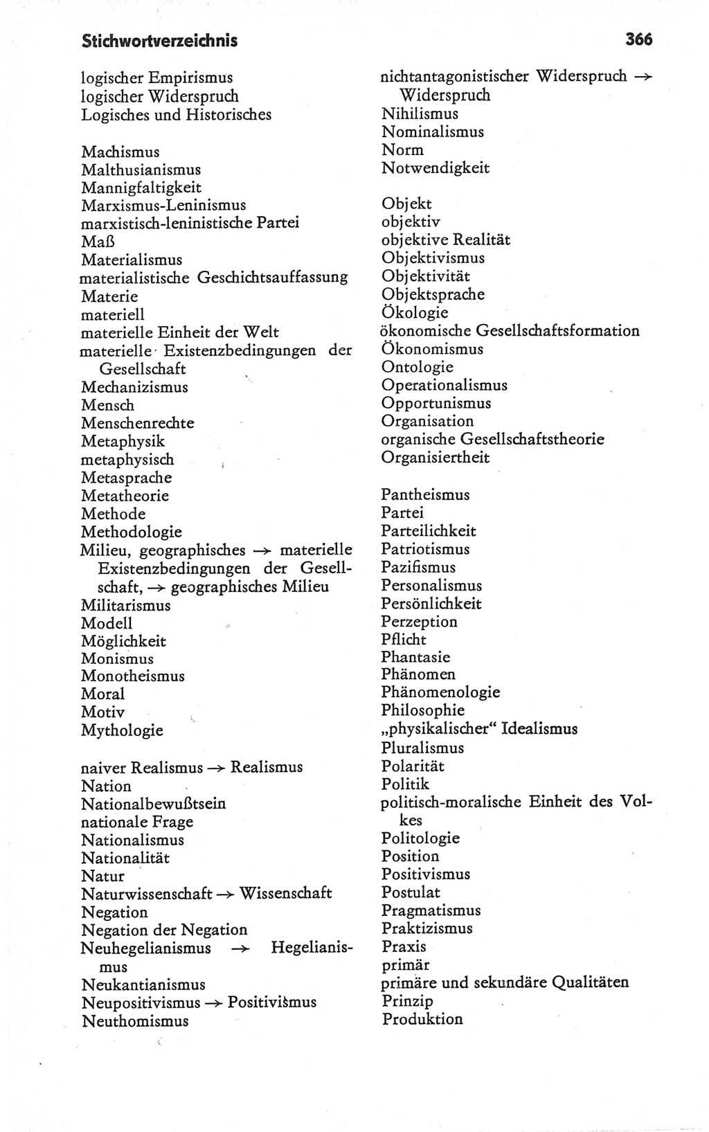Kleines Wörterbuch der marxistisch-leninistischen Philosophie [Deutsche Demokratische Republik (DDR)] 1979, Seite 366 (Kl. Wb. ML Phil. DDR 1979, S. 366)