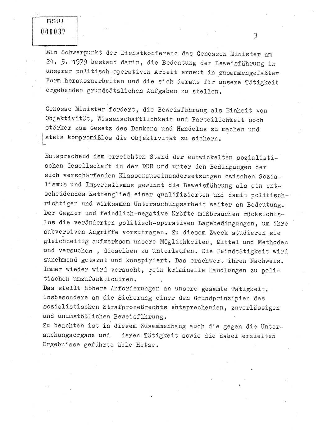 Lektion Ministerium für Staatssicherheit (MfS) [Deutsche Demokratische Republik (DDR)], Hauptabteilung (HA) Ⅸ, Berlin 1979, Seite 3 (Lekt. Bew.-Fü. EV MfS DDR HA Ⅸ 1979, S. 3)