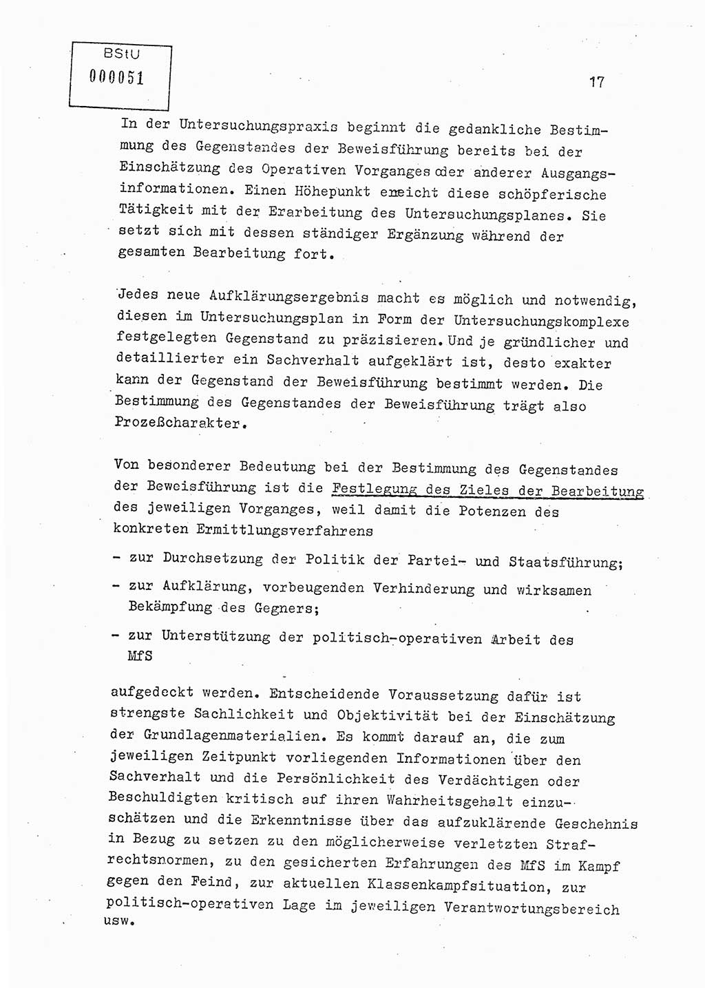 Lektion Ministerium für Staatssicherheit (MfS) [Deutsche Demokratische Republik (DDR)], Hauptabteilung (HA) Ⅸ, Berlin 1979, Seite 17 (Lekt. Bew.-Fü. EV MfS DDR HA Ⅸ 1979, S. 17)