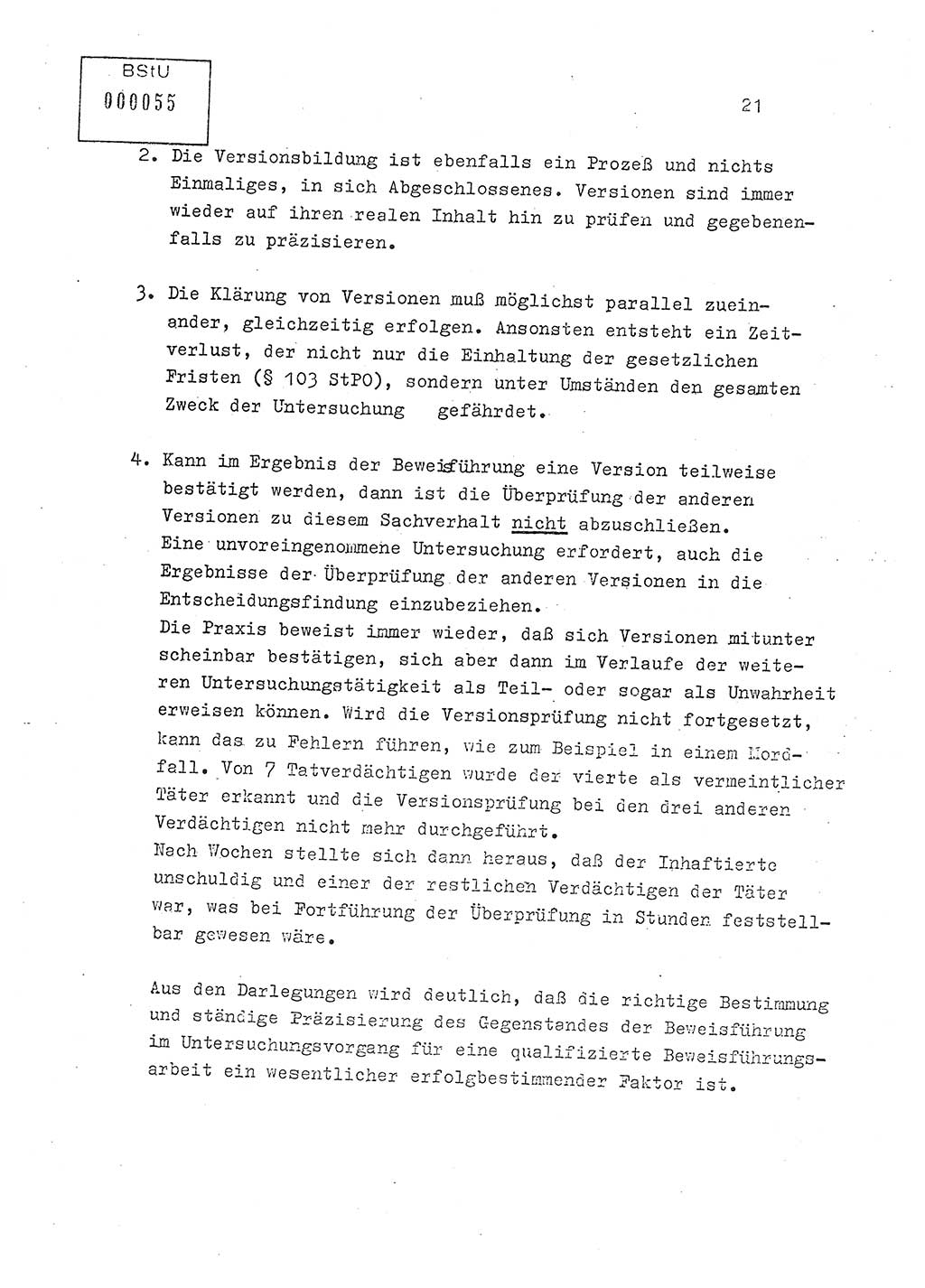 Lektion Ministerium für Staatssicherheit (MfS) [Deutsche Demokratische Republik (DDR)], Hauptabteilung (HA) Ⅸ, Berlin 1979, Seite 21 (Lekt. Bew.-Fü. EV MfS DDR HA Ⅸ 1979, S. 21)