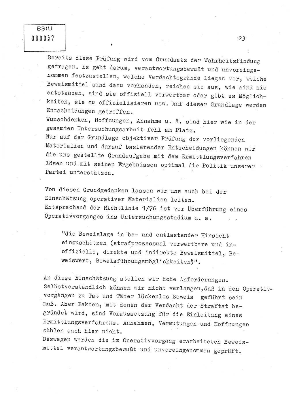 Lektion Ministerium für Staatssicherheit (MfS) [Deutsche Demokratische Republik (DDR)], Hauptabteilung (HA) Ⅸ, Berlin 1979, Seite 23 (Lekt. Bew.-Fü. EV MfS DDR HA Ⅸ 1979, S. 23)